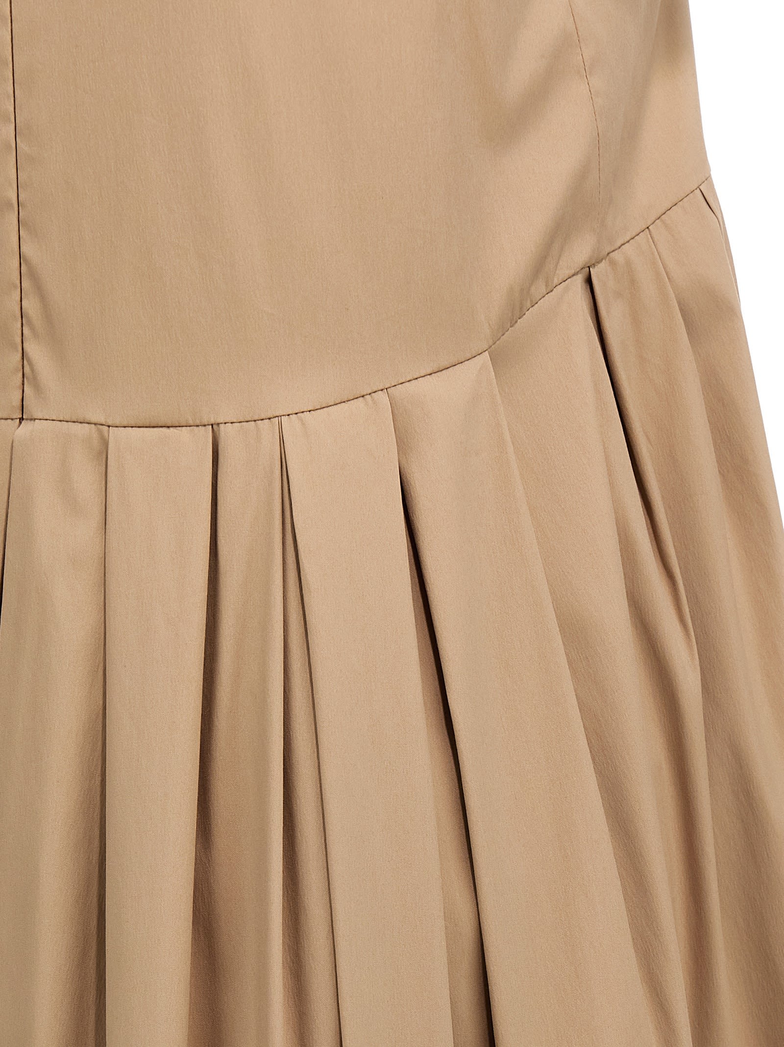 's Max Mara Skirt Pleated Neckline Sleeveless V-back In Brown