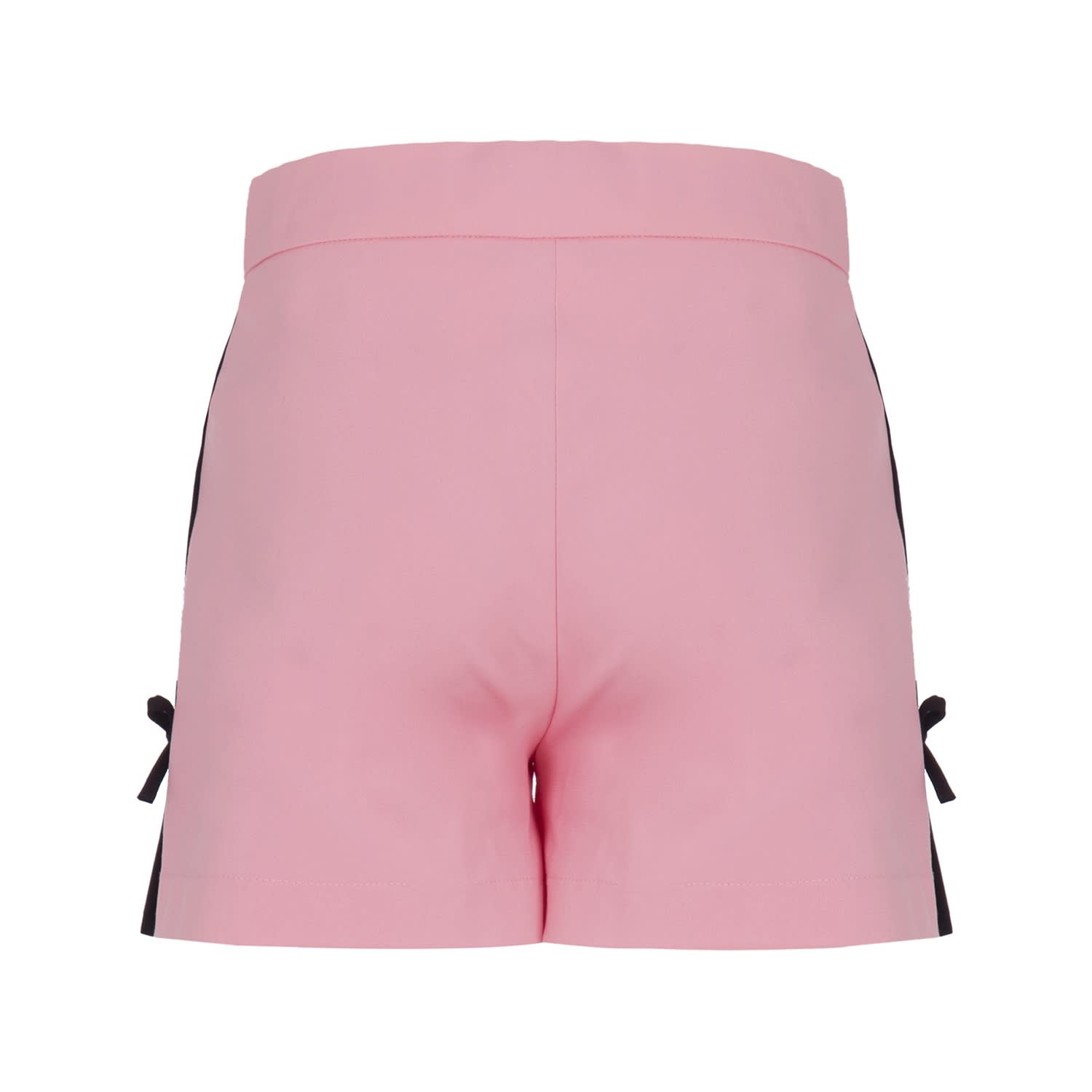 Shop Msgm Shorts With Striped Detail In Pink