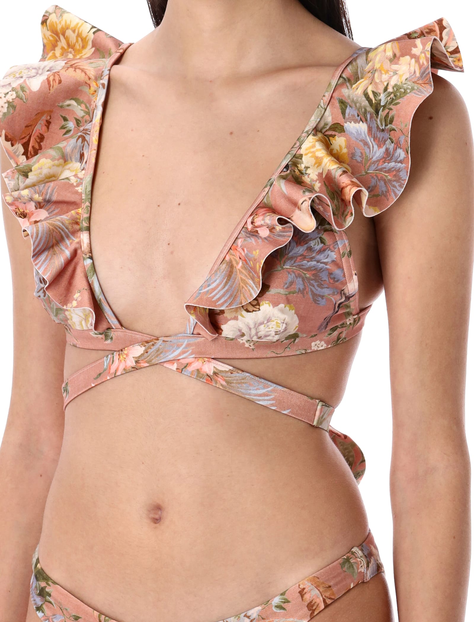 Shop Zimmermann Tallow Swimsuit In Tropical Oasis Pink