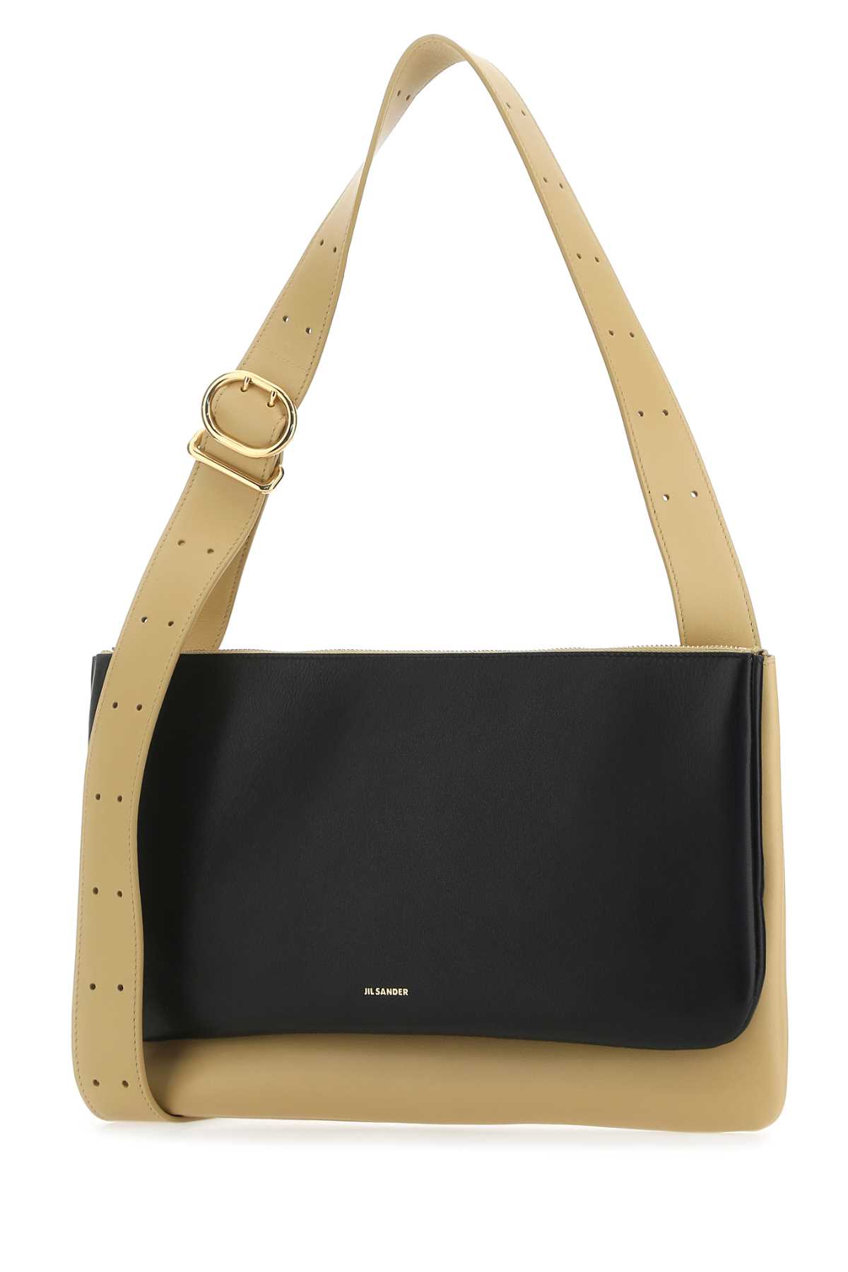 Shop Jil Sander Two-tone Leather Shoulder Bag In 280