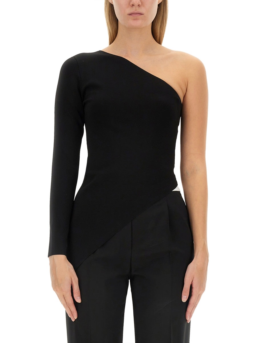 Shop Alexander Wang Asymmetrical Top In Black