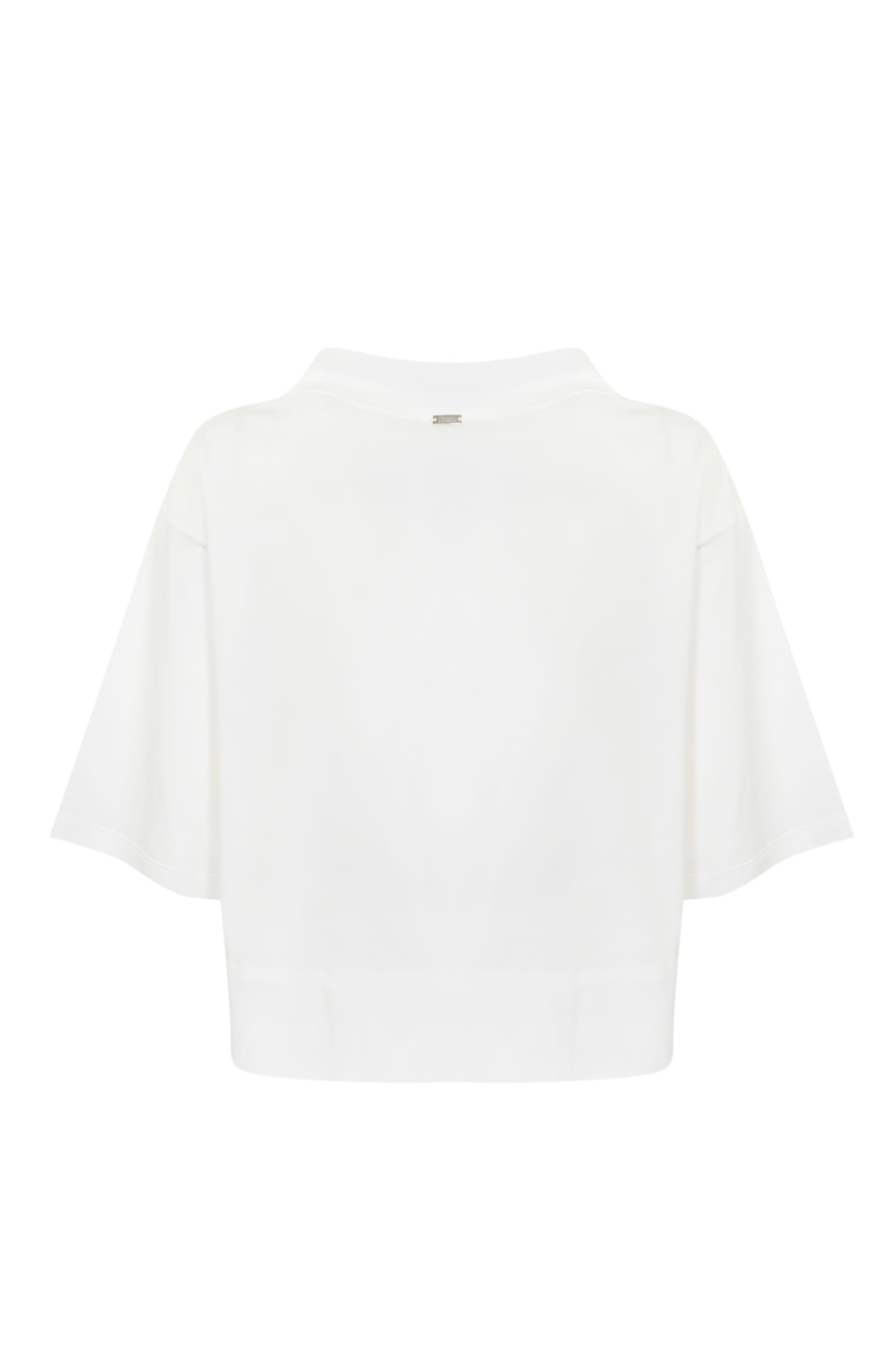 Shop Herno T-shirt With Cotton Scarf In Bianco
