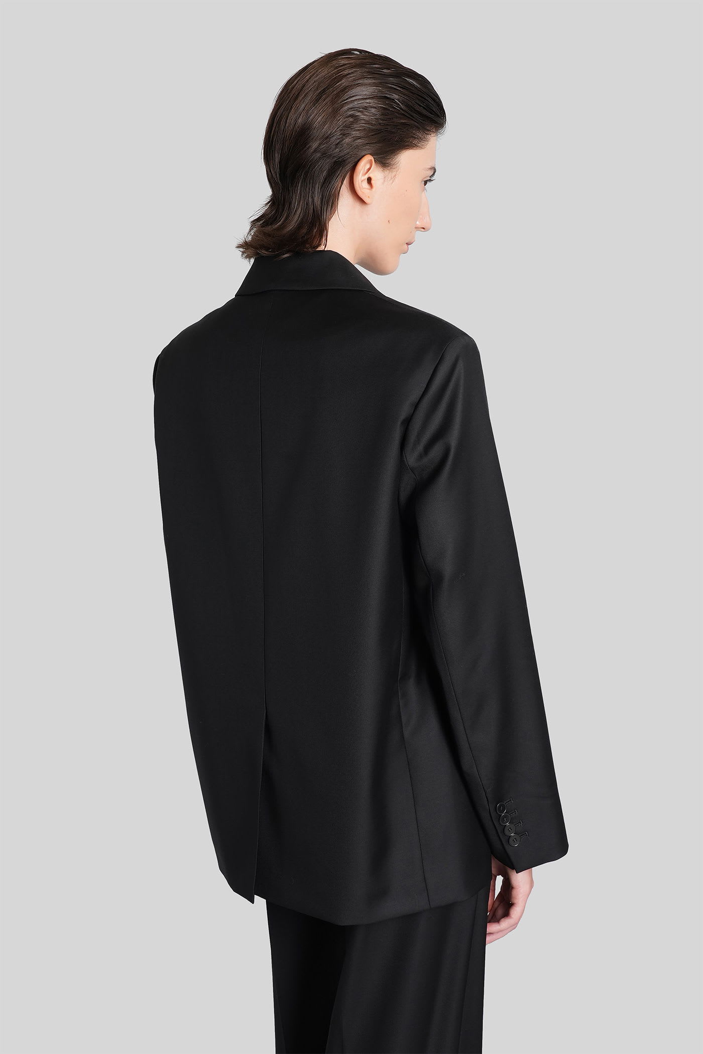 Loulou Studio Donau Lds Blazer In Black Wool In Black