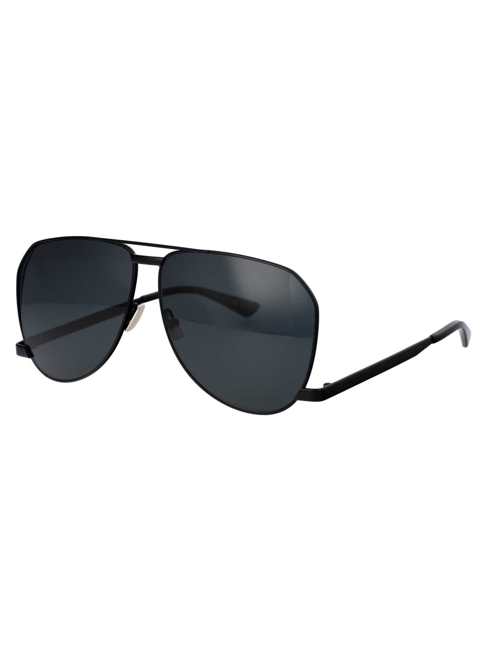 Shop Saint Laurent Sl 690 Dust Sunglasses In 001 Black Black Black