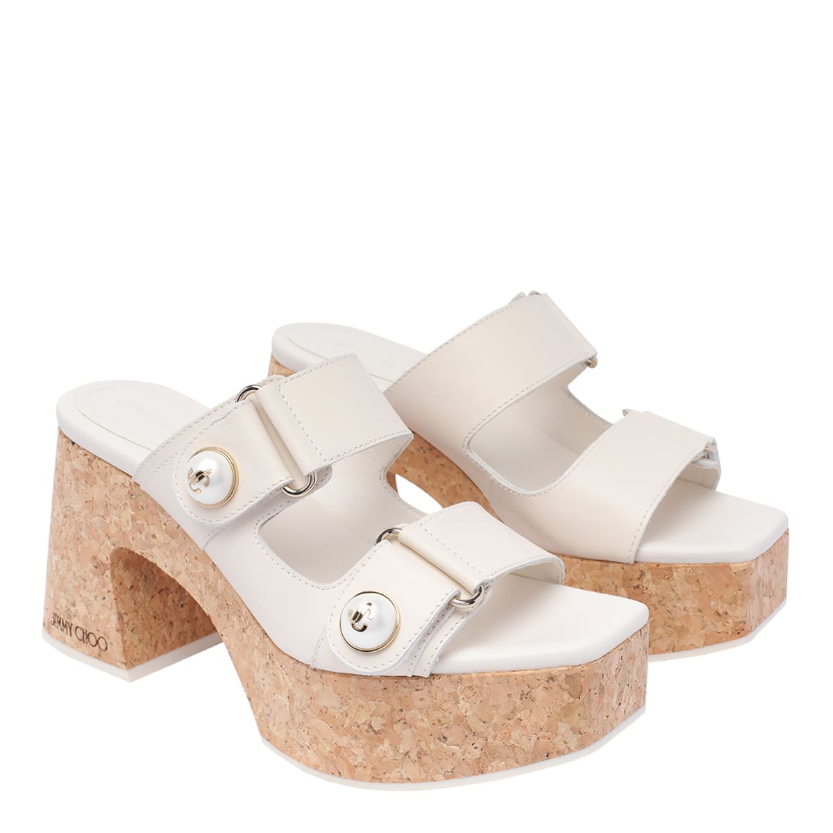 Shop Jimmy Choo Fayence 95 Wedge Sandals In White