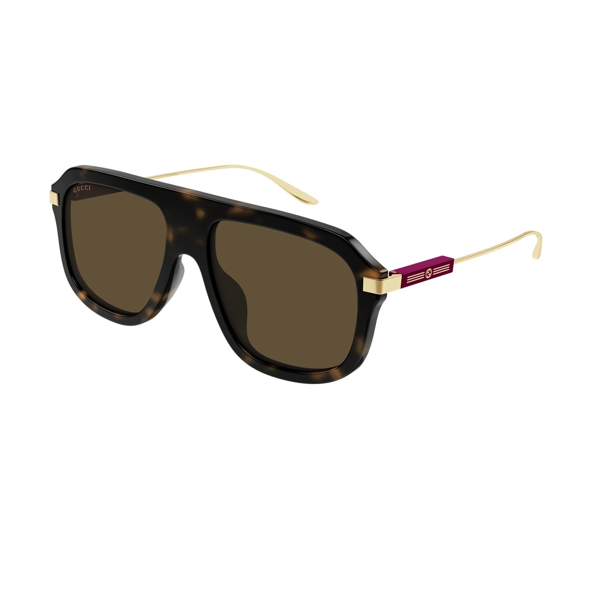 Shop Gucci Gg1309s Linea Web 006 Sunglasses In Marrone