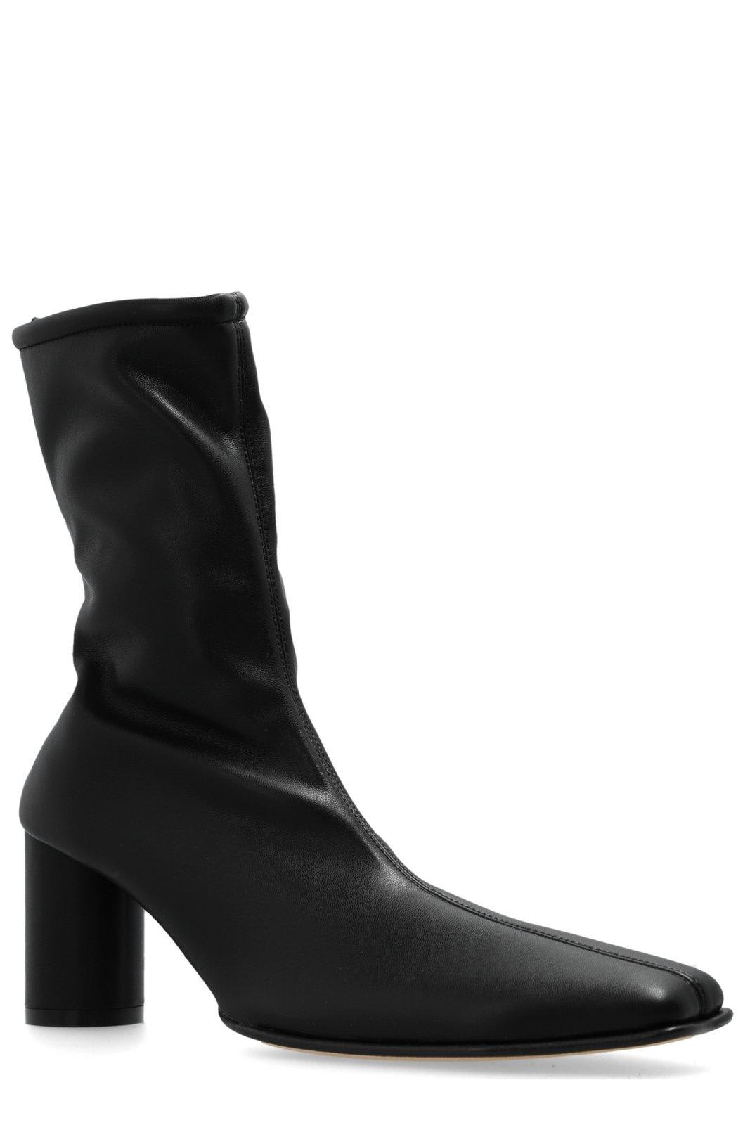 Shop Mm6 Maison Margiela Trunk Square Toe Boots In Black