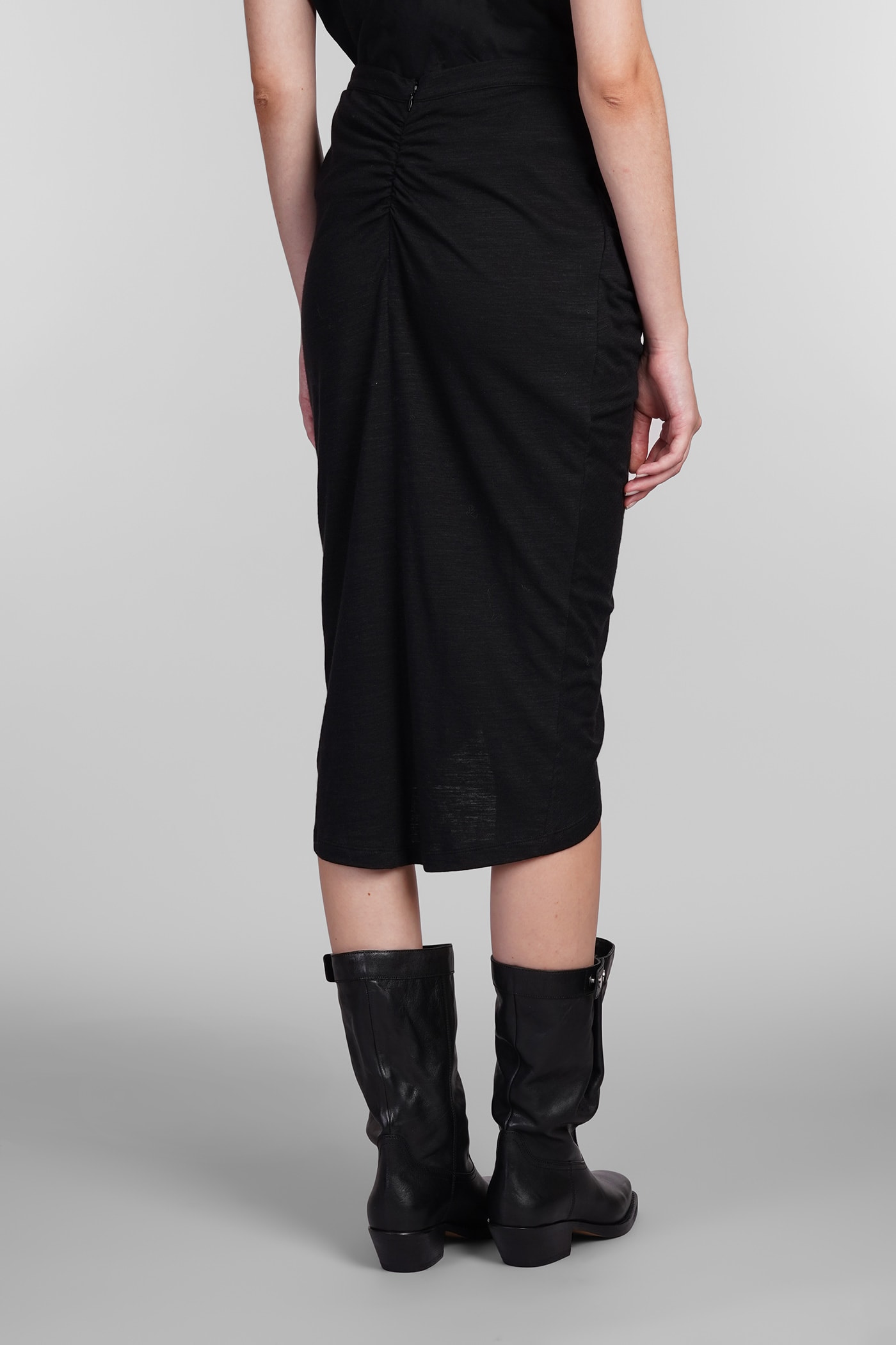 Shop Marant Etoile Ilis Skirt In Black Polyamide