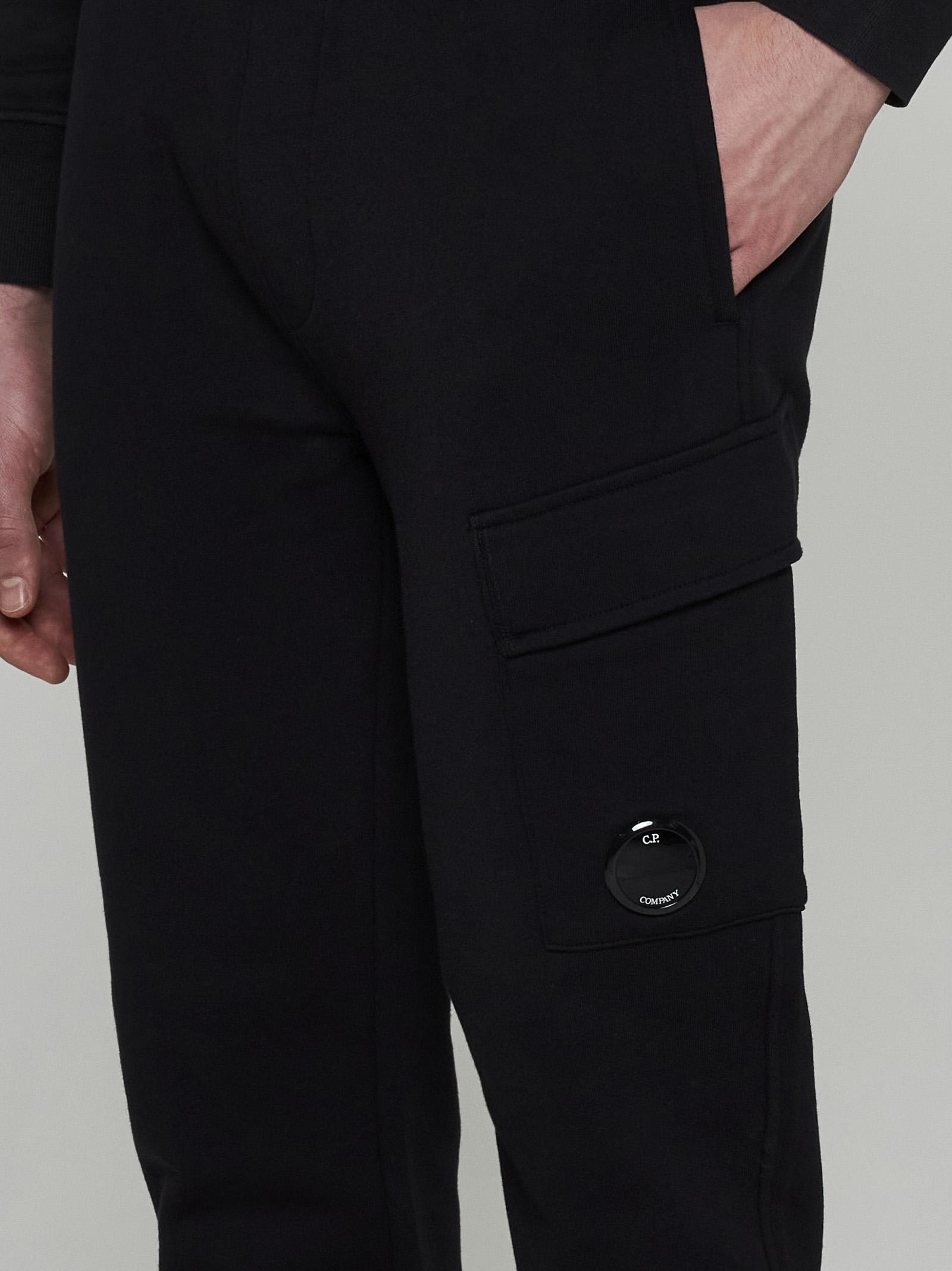 Shop C.p. Company Cotto Cargo Sweatpants In Black