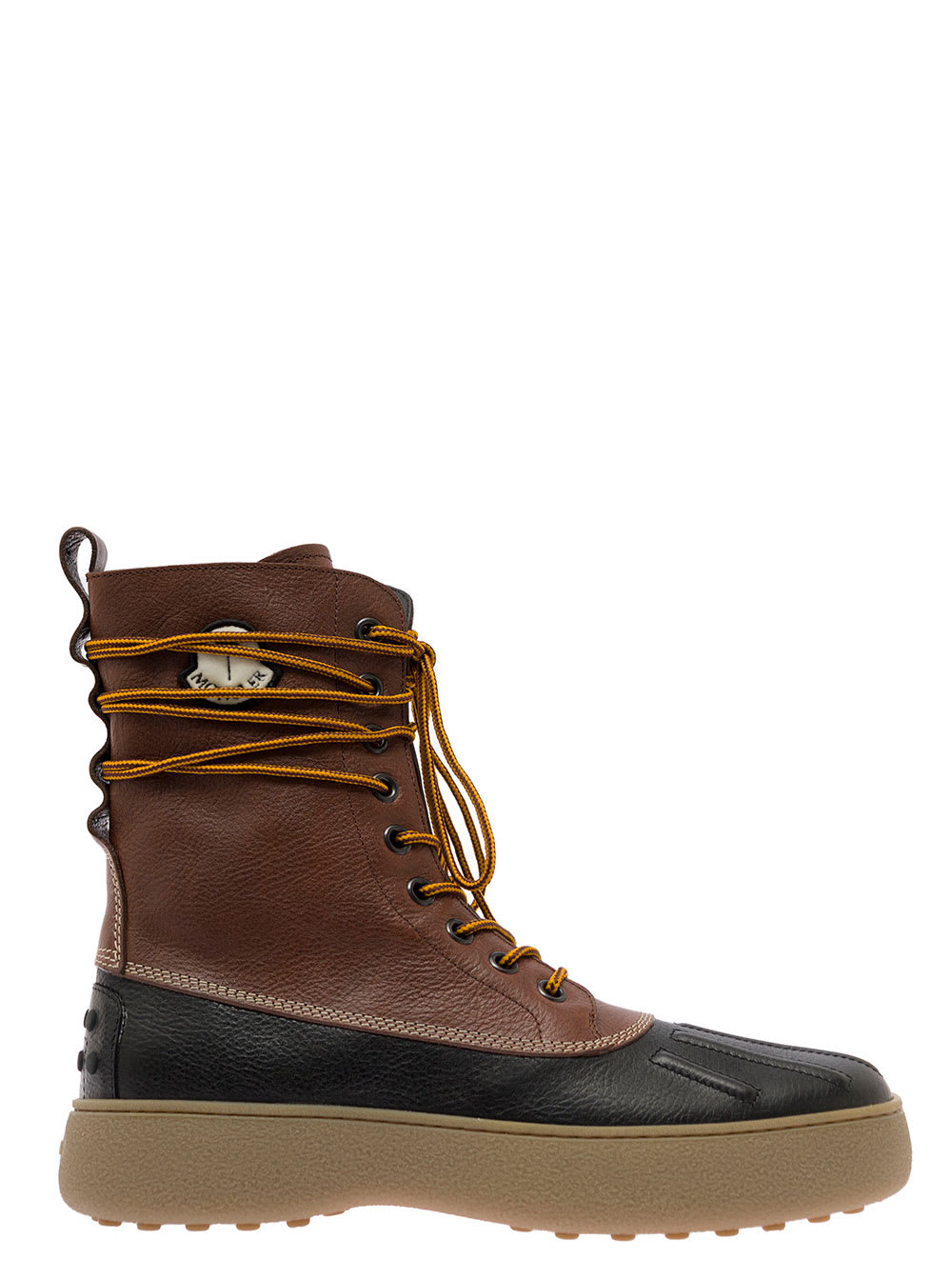 Moncler Genius Winter Gommino Two-tone Ankle Boot With Pebble Outsole In Leather Man  X Palm Angels X In Brown