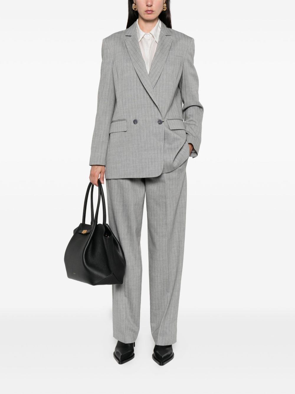 Twinset Twin-set Pinstripe Tailored Pants In Gray