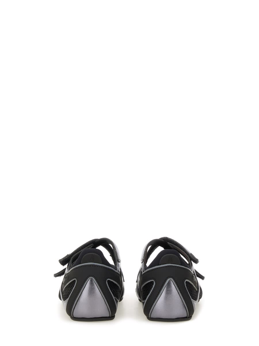 Attico Floor 01 Mesh And Leather Ballerinas Flat