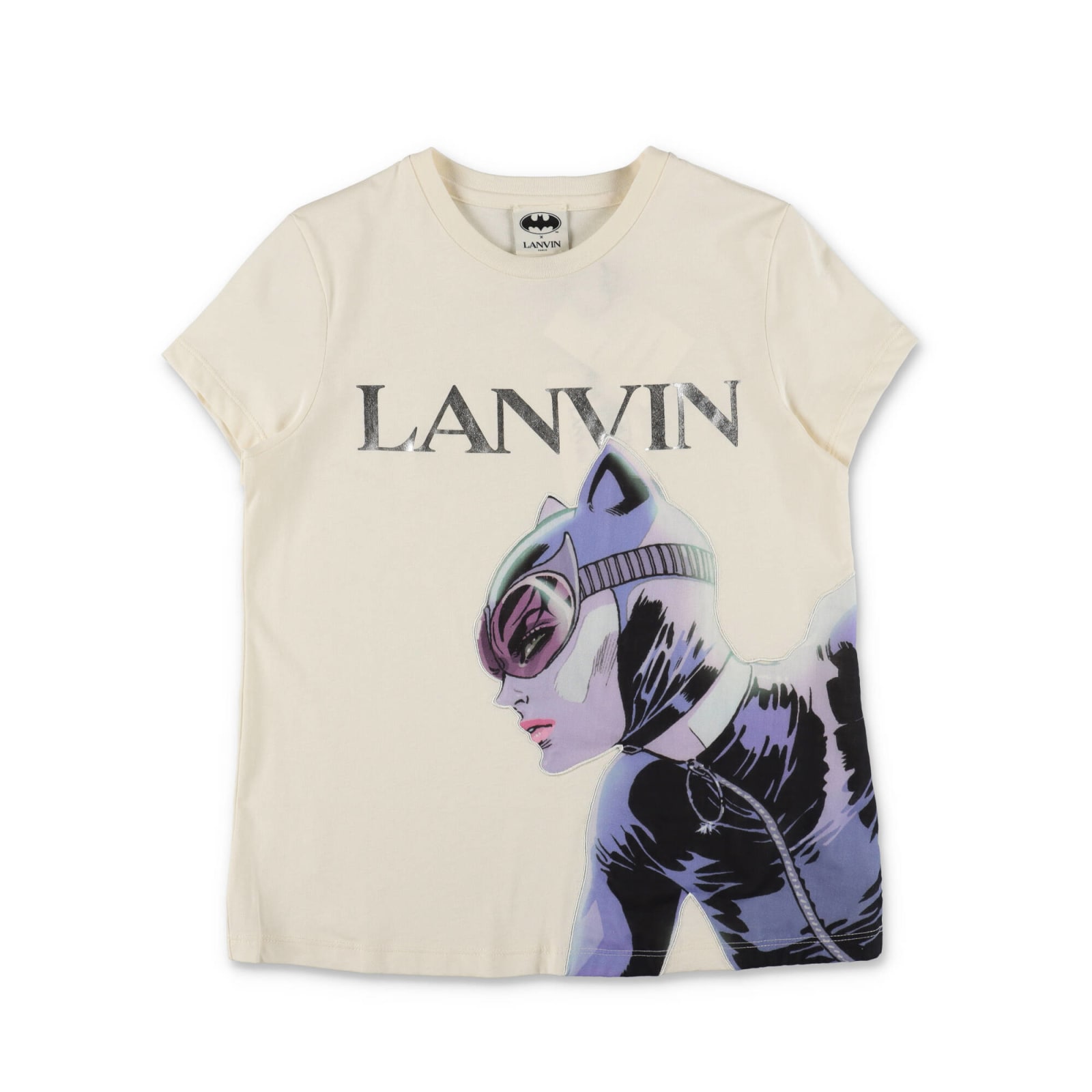 Lanvin Kids'  X Batman T-shirt Bianca In Jersey Di Cotone Bambina In Bianco