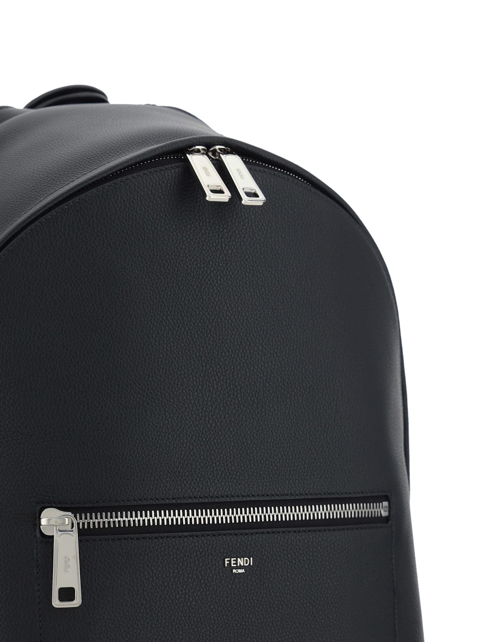 Shop Fendi Backpack In Nero+palladio