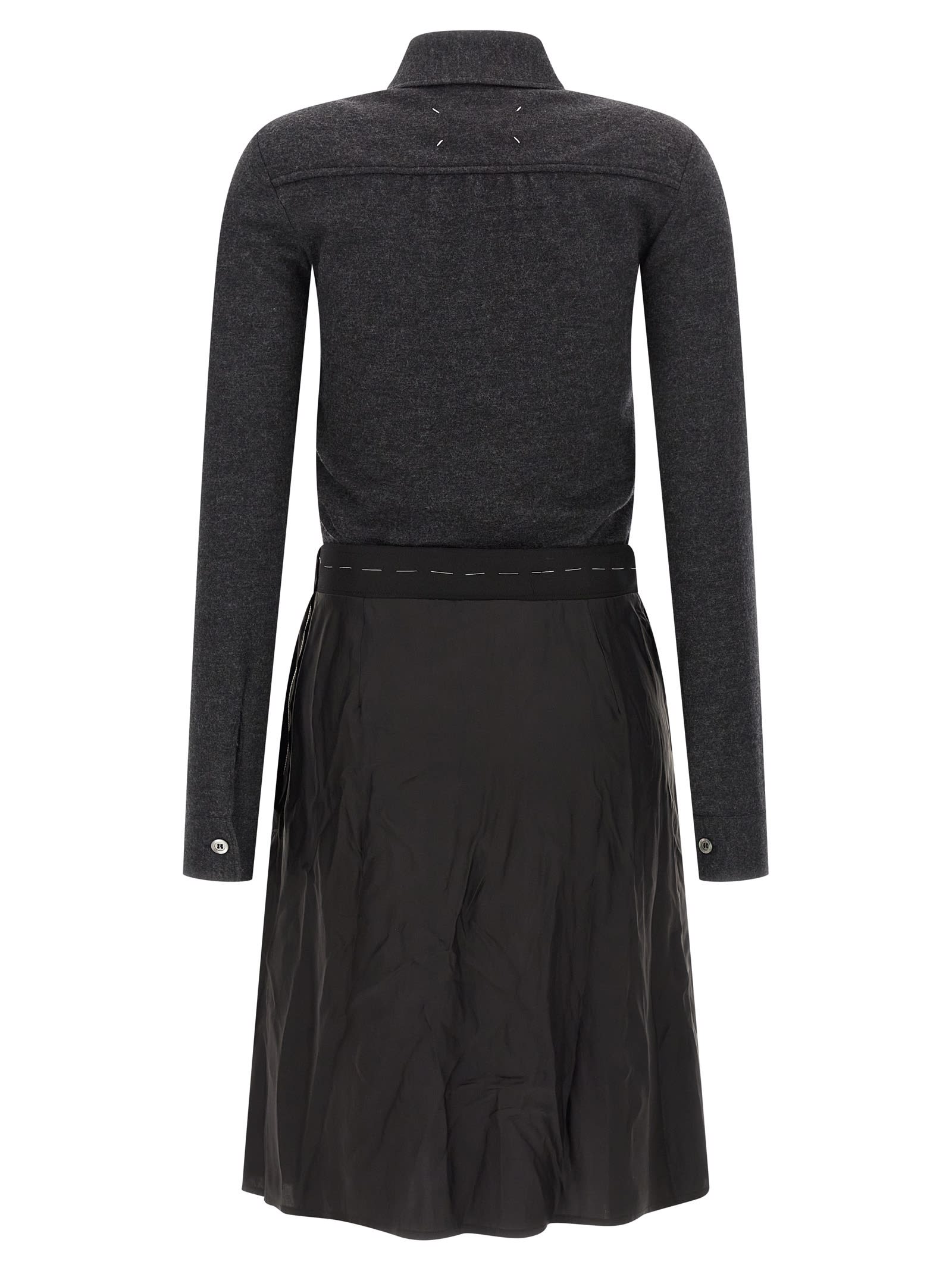 Maison Margiela Long Sleeve Midi Dress In Black