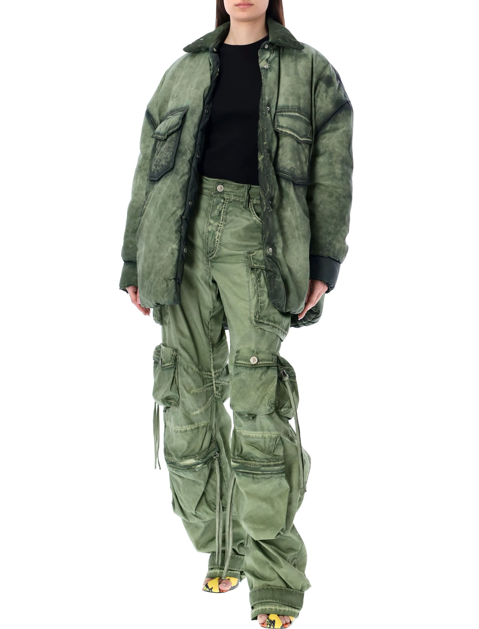 Shop Attico Military Nylon Coat In Military Green