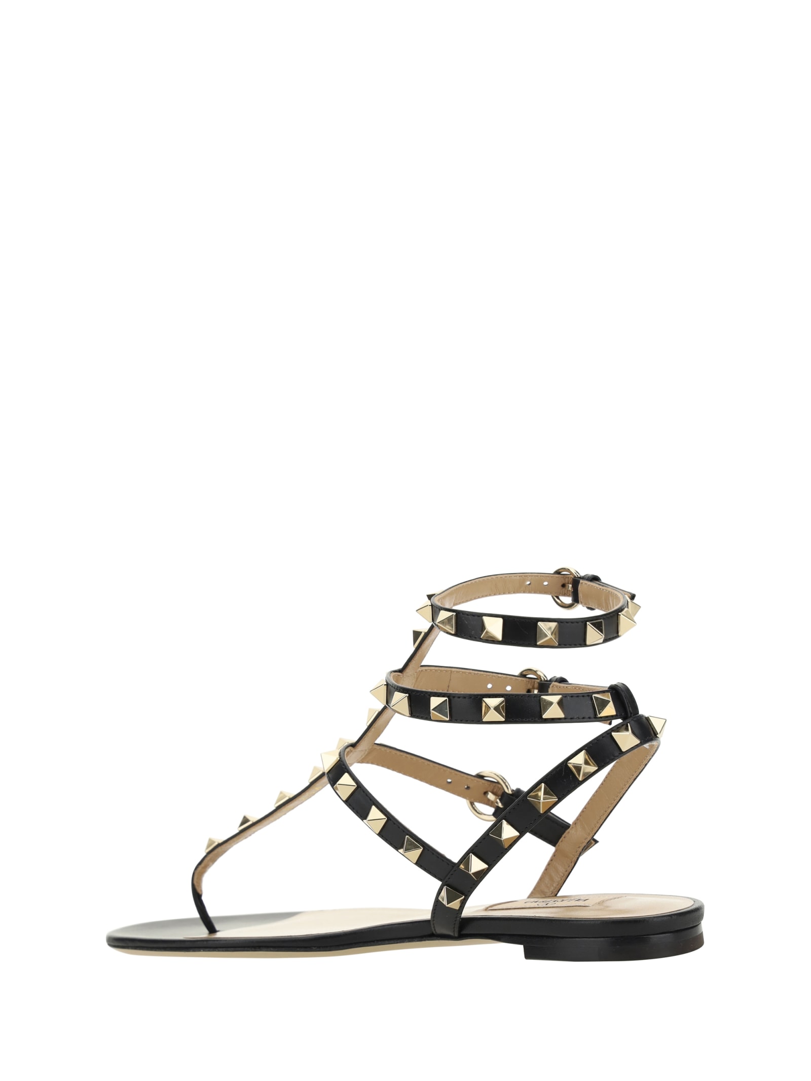 Shop Valentino Garavani Rockstud Sandals In Nero