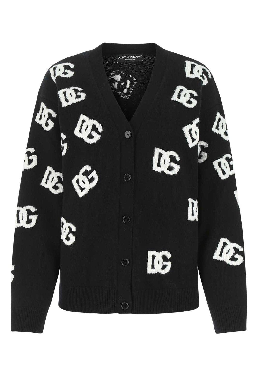 Dolce & Gabbana Logo Intarsia-knit Cardigan