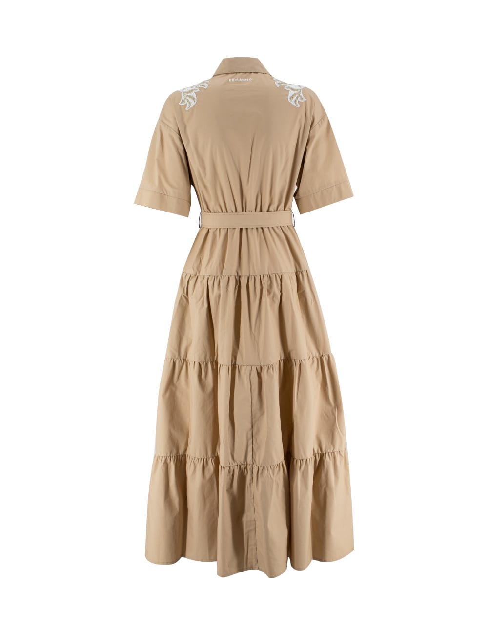 Shop Ermanno Firenze Dress In Nuts/off White