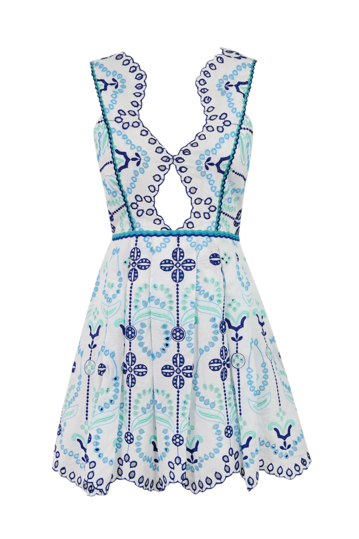 Shop Charo Ruiz Peggy Linen Blend Dress In Blue Lolita