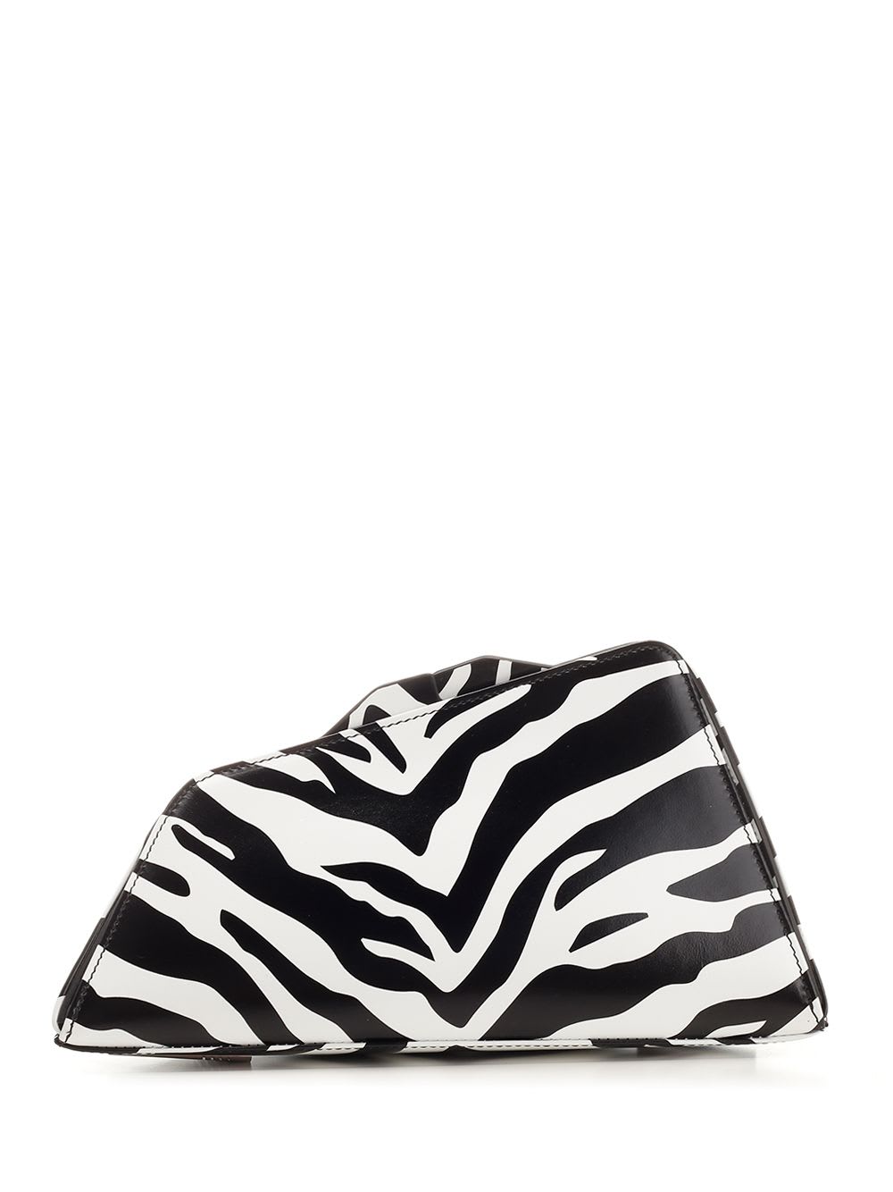 Shop Attico Zebra 8:30pm Oversized Clutch In White