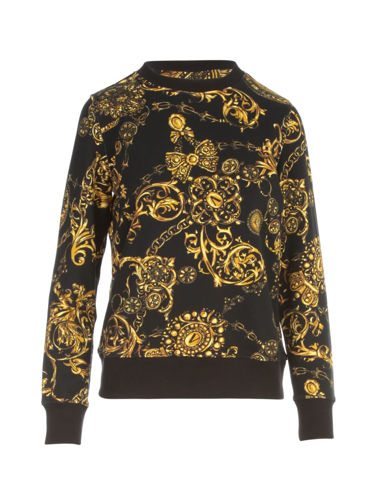 Versace Jeans Couture Baroque Printing Crew Neck Sweatshirt