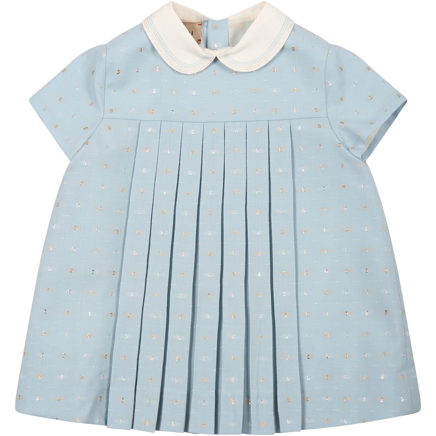 Gucci Light Blue Dress For Baby Girl With Gg