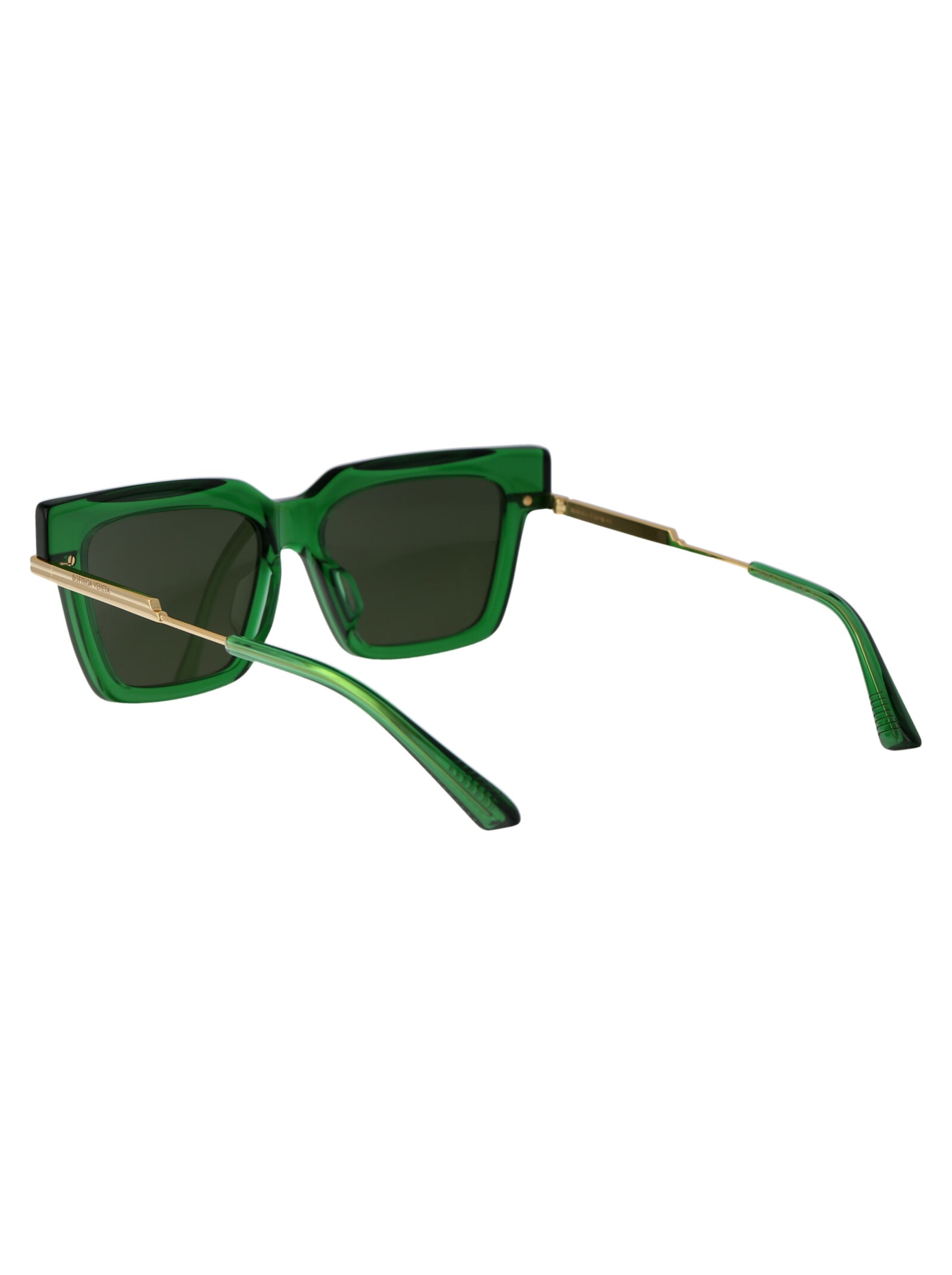 Shop Bottega Veneta Bv1242s Sunglasses In 003 Green Gold Green