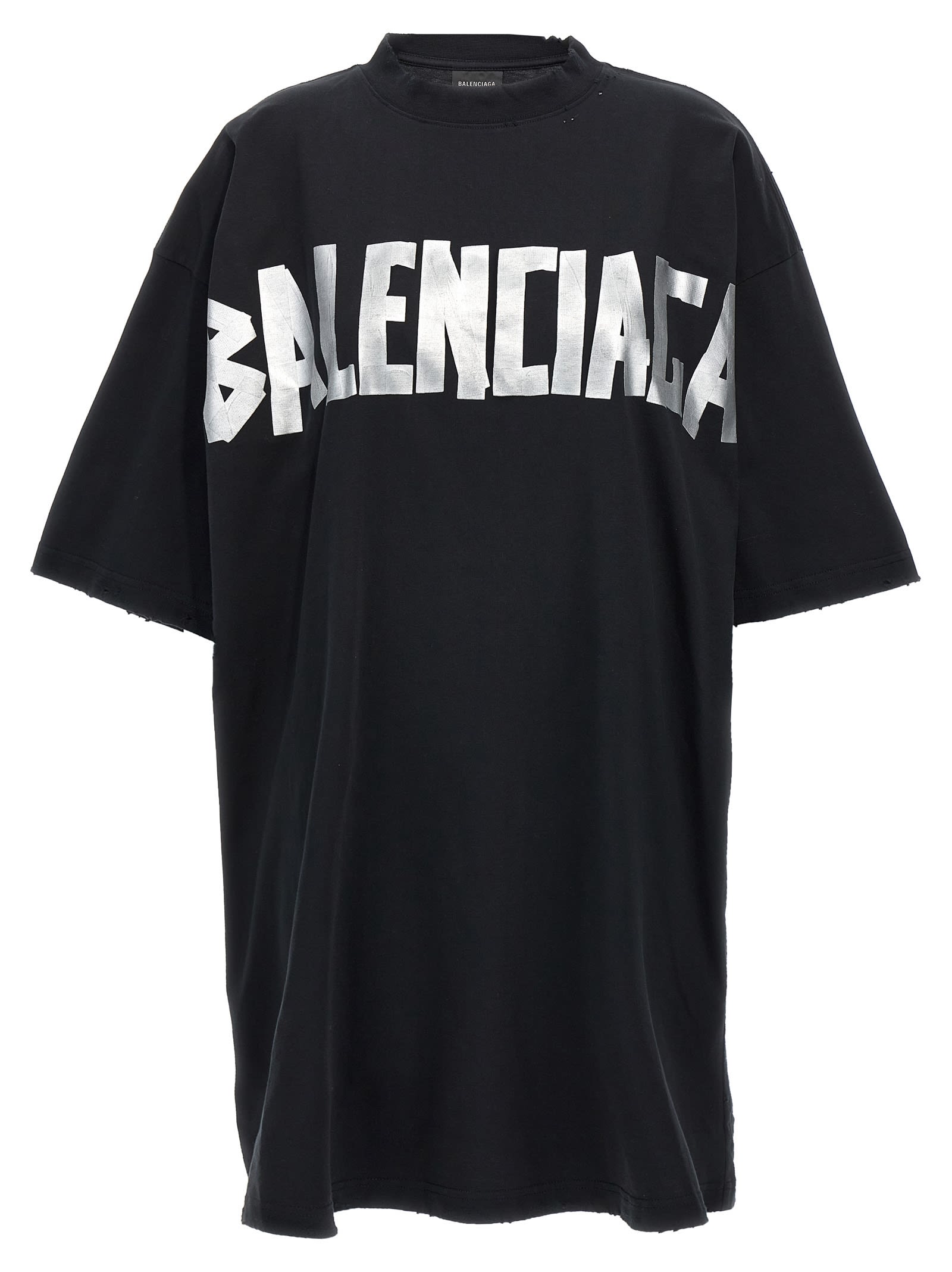 Shop Balenciaga Logo Dress In Black