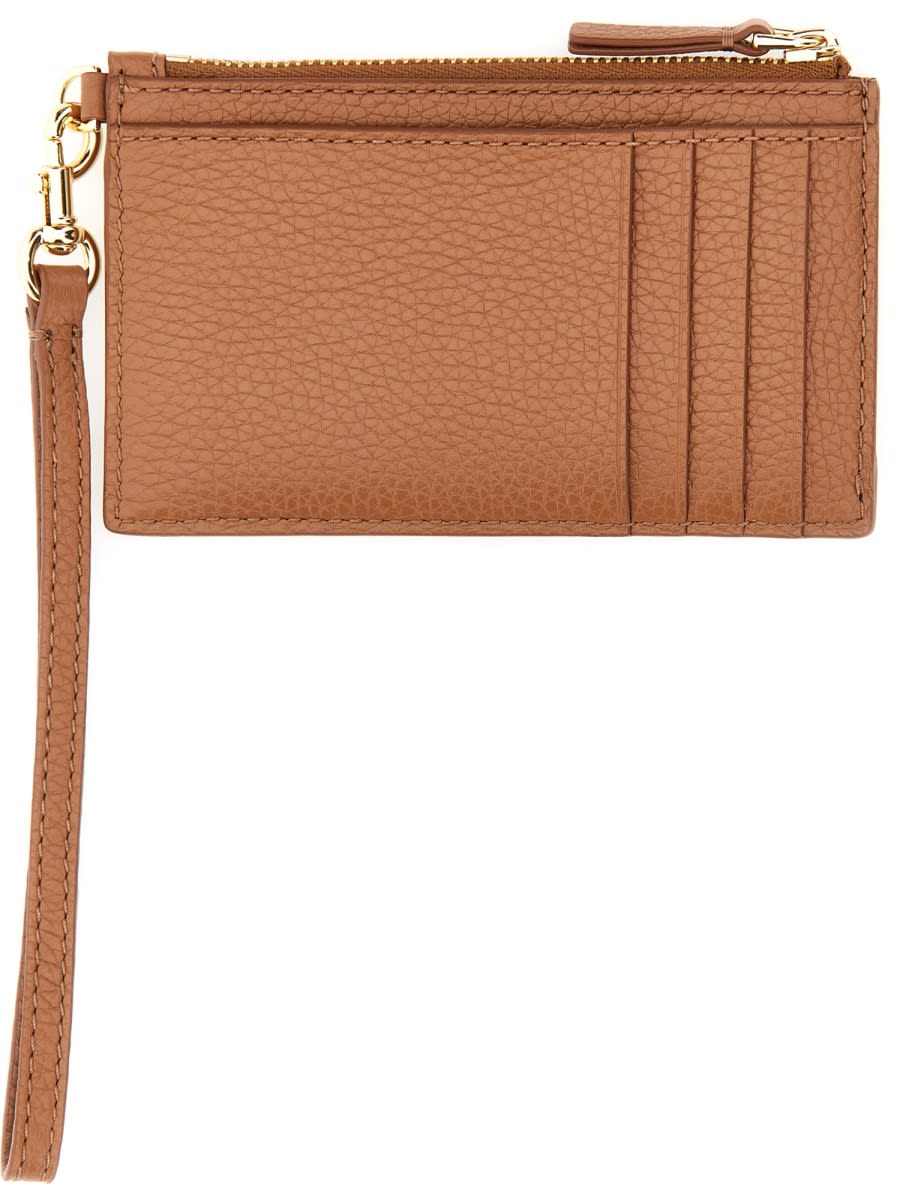Shop Marc Jacobs Card Holder With Strap In Brown