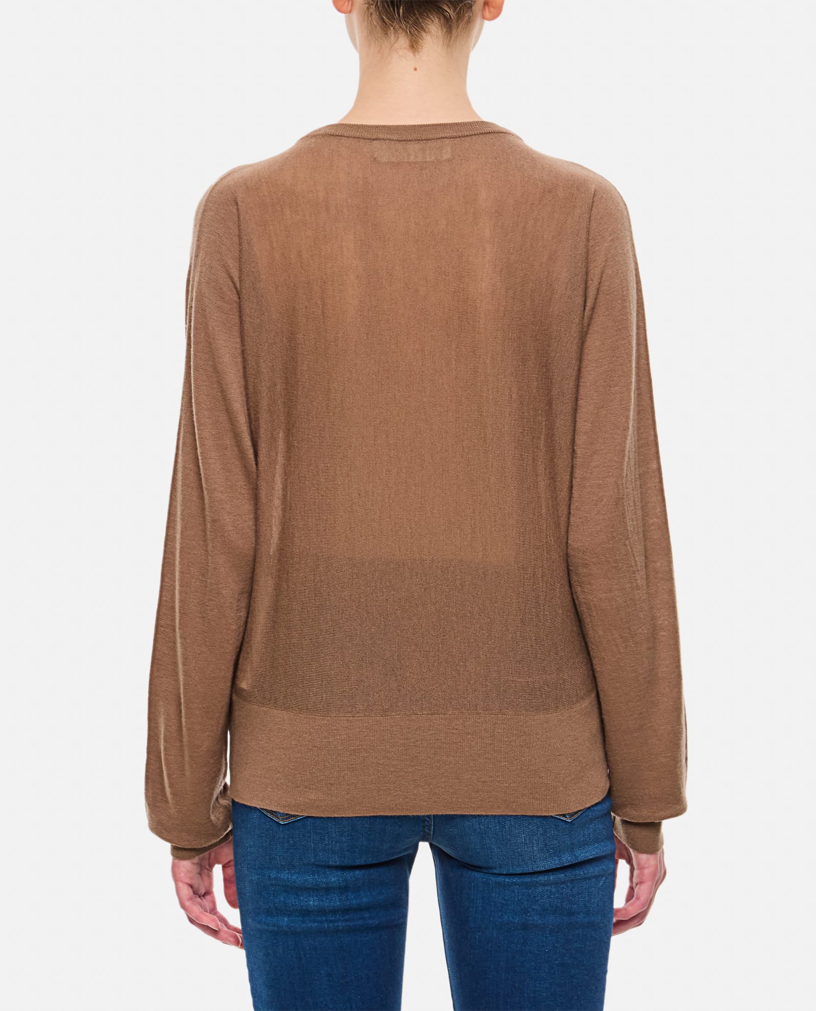 Shop Extreme Cashmere Elleni Cashmere Round Neck Sweater In Brown