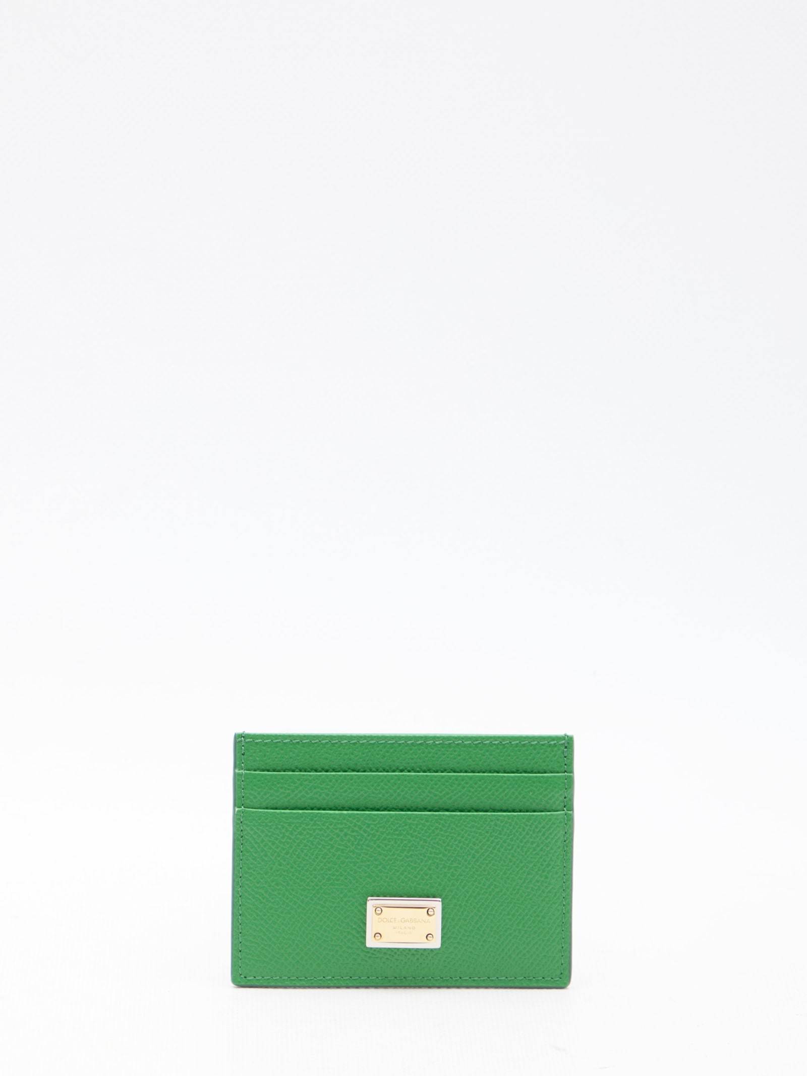 Shop Dolce & Gabbana Leather Cardholder In Green