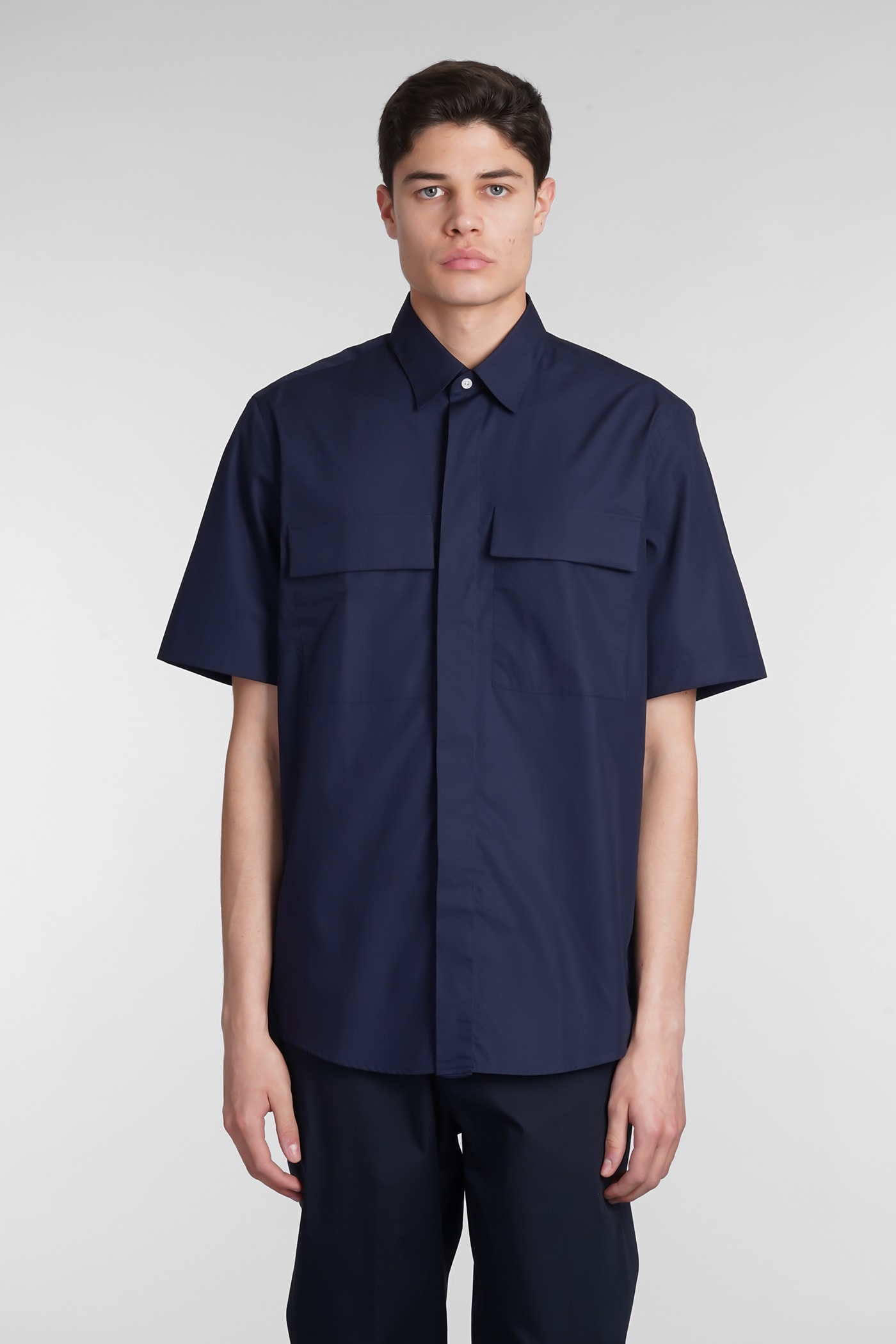 Low Brand Shirt In Blue Cotton