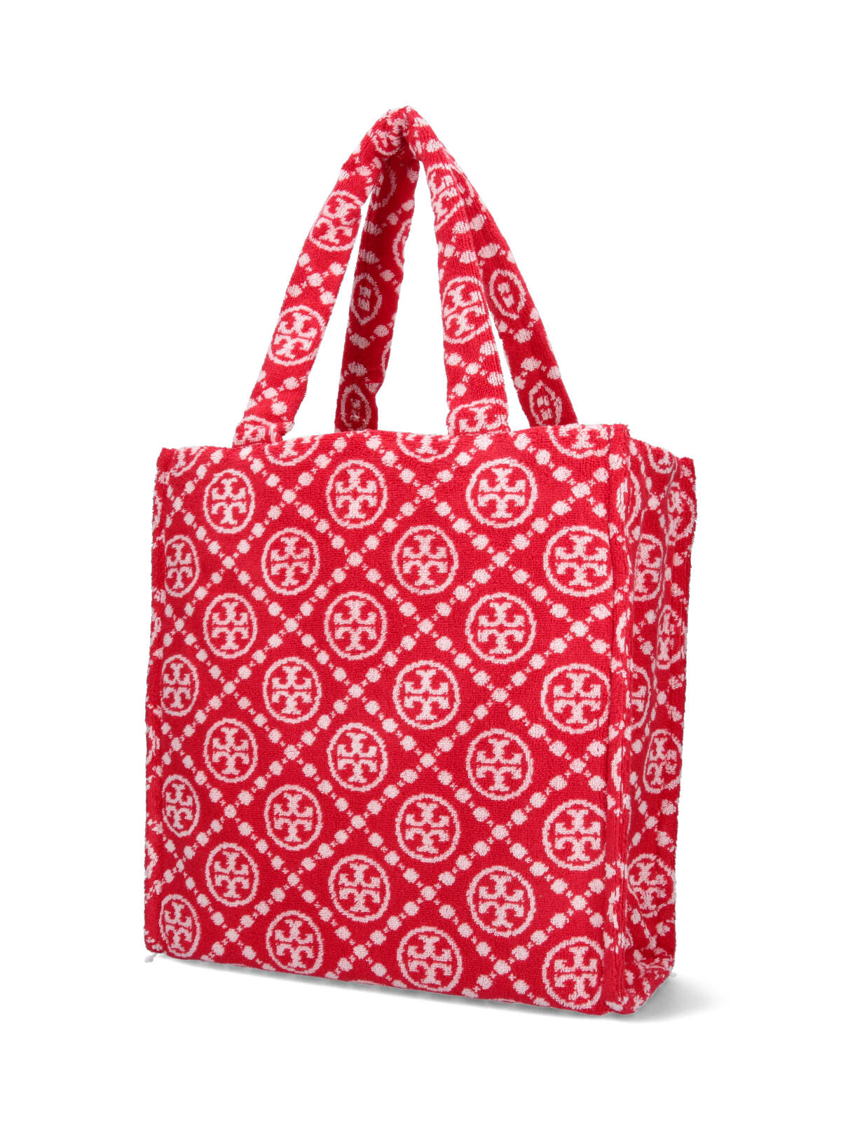 Shop Tory Burch T-monogram Terry Tote Bag In Red