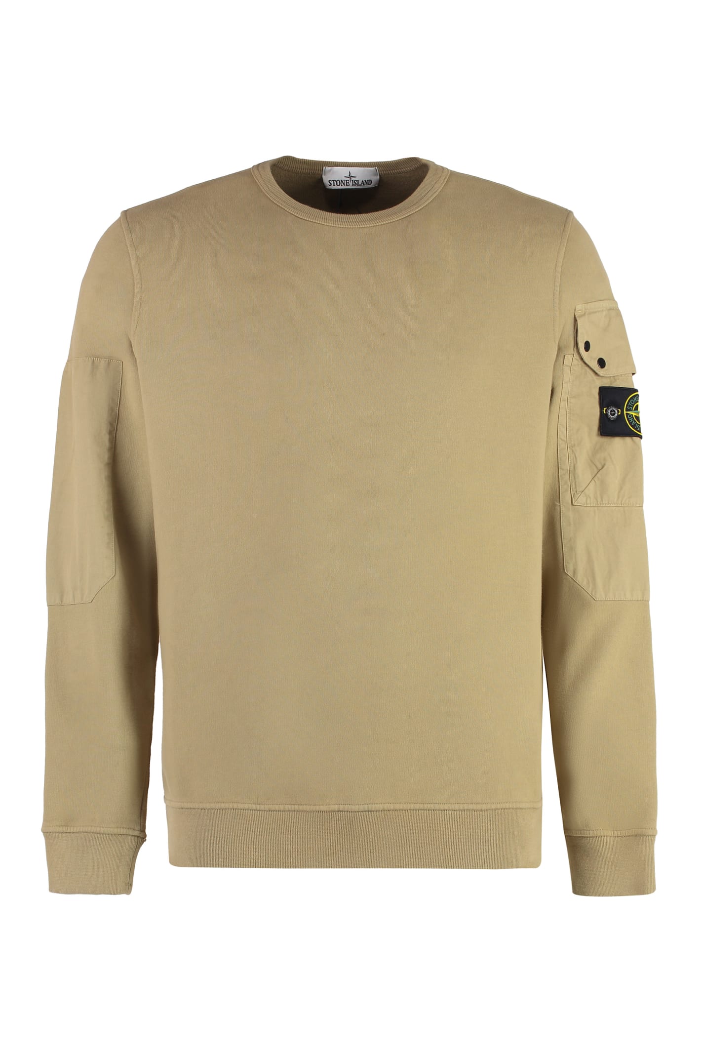 STONE ISLAND LOGO DETAIL COTTON SWEATSHIRT 