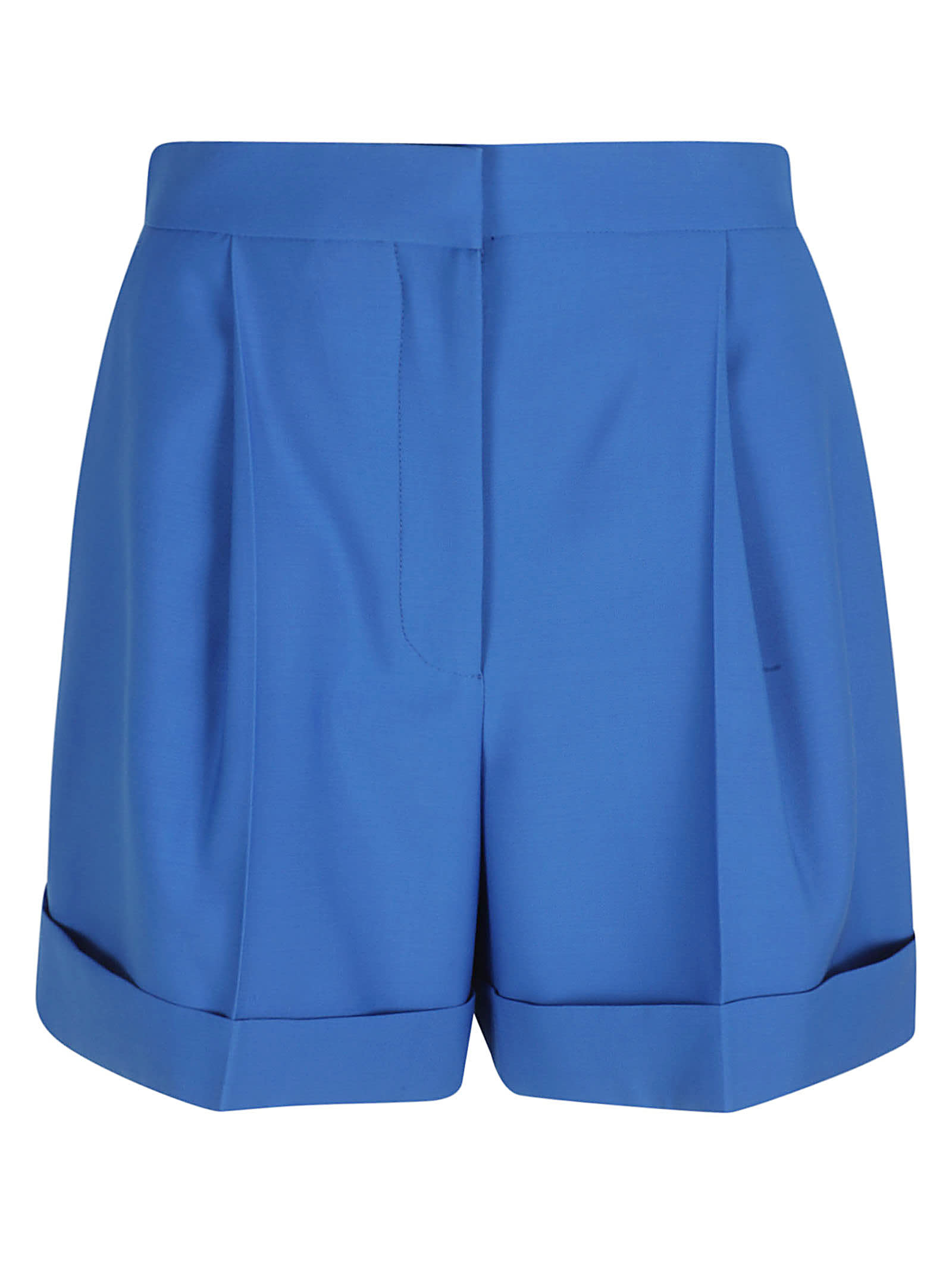 Alexander Mcqueen Regular Plain Trouser Shorts In Blue