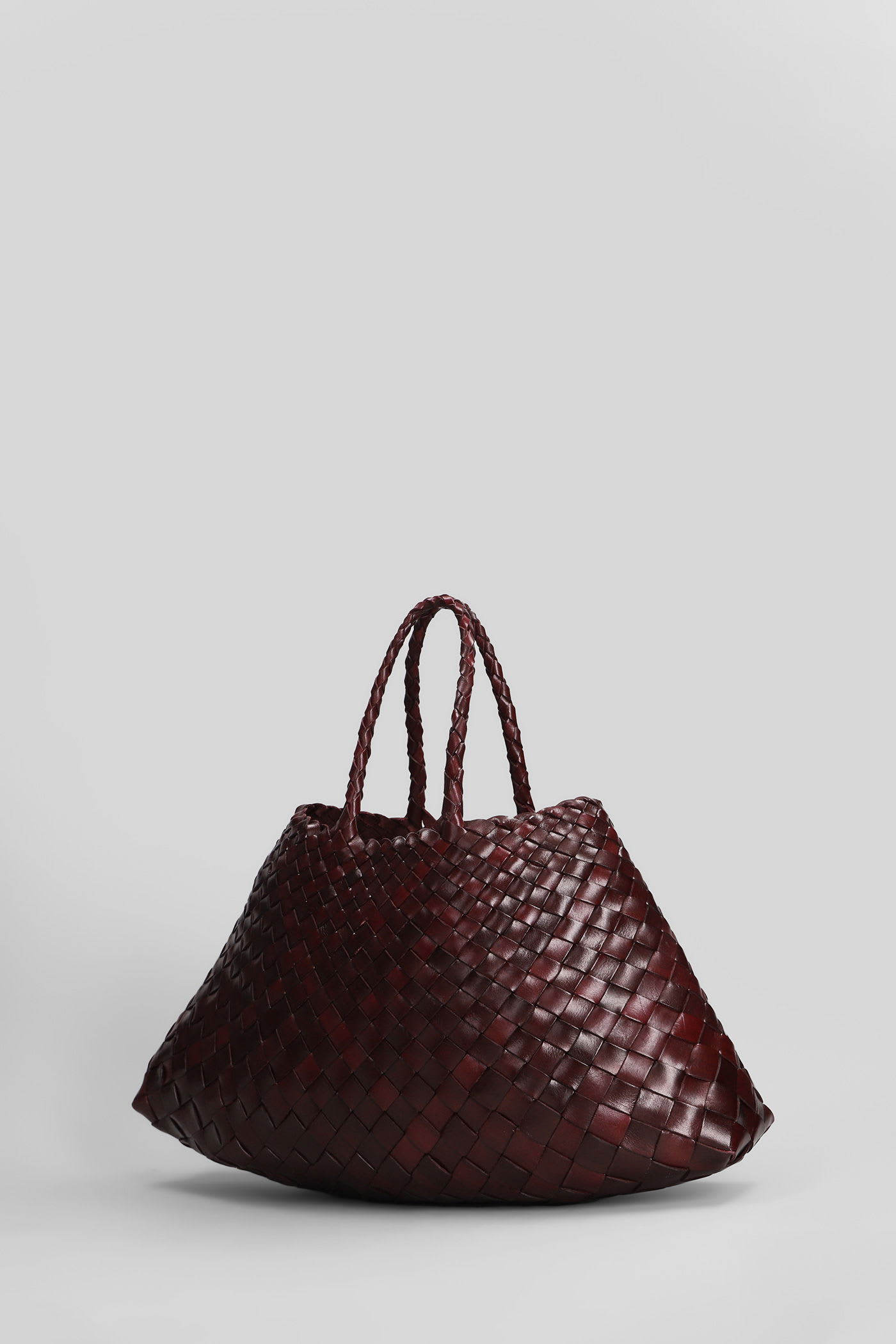 Dragon Diffusion Santa Croce Small Tote In Bordeaux Leather In Burgundy