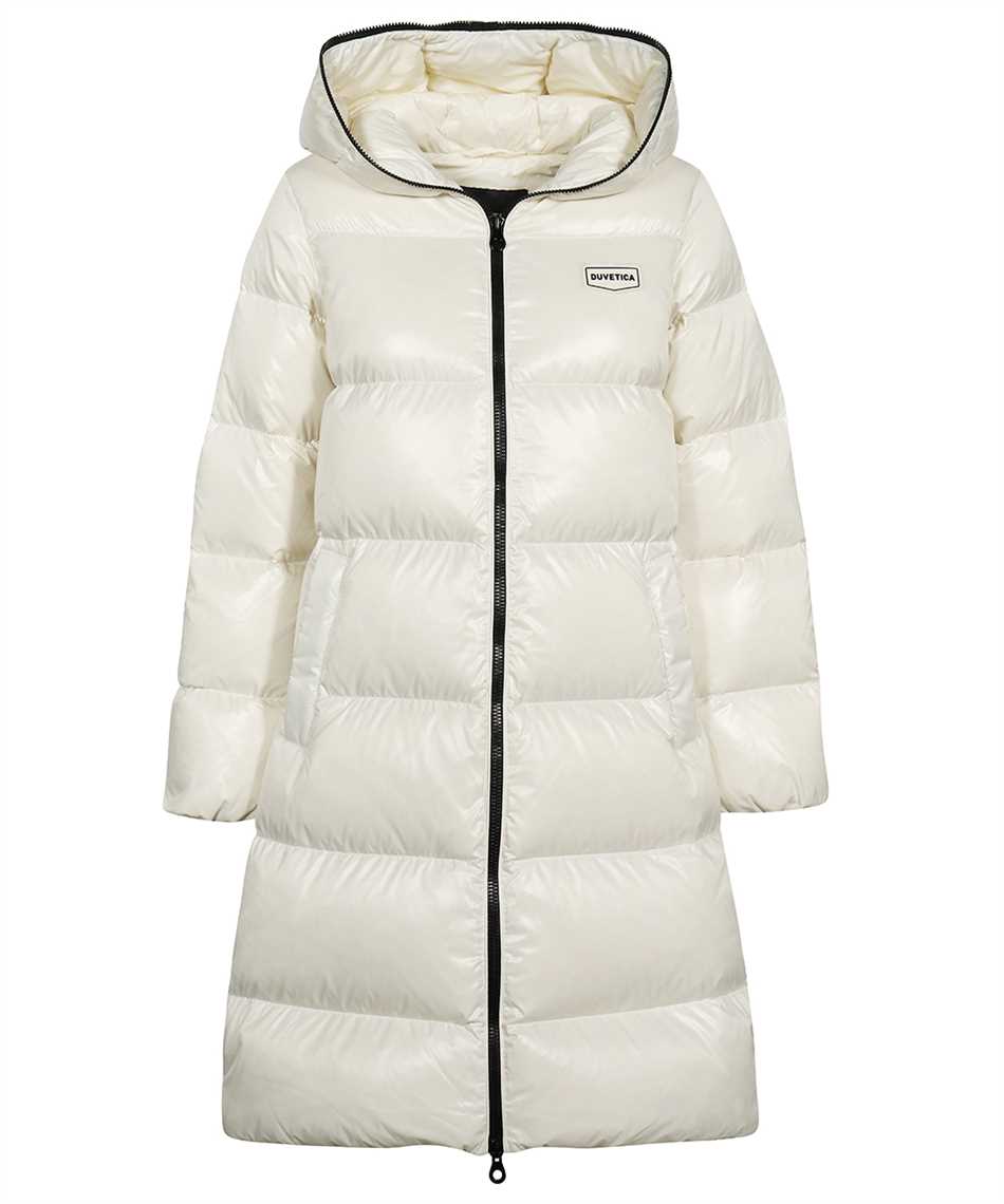 Duvetica Long Hooded Down Jacket In White