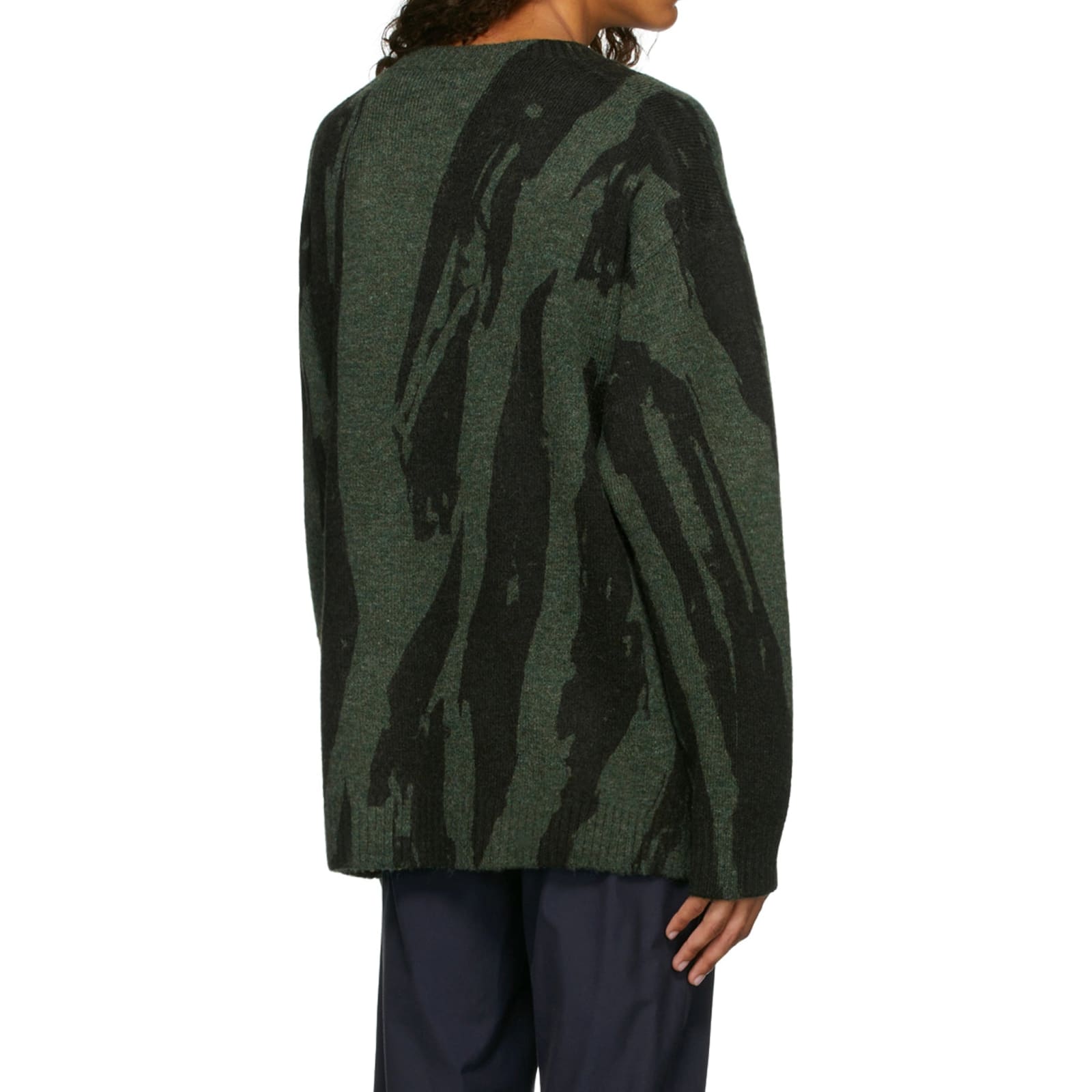 Shop Kenzo Pleat Camo Sweater In Green