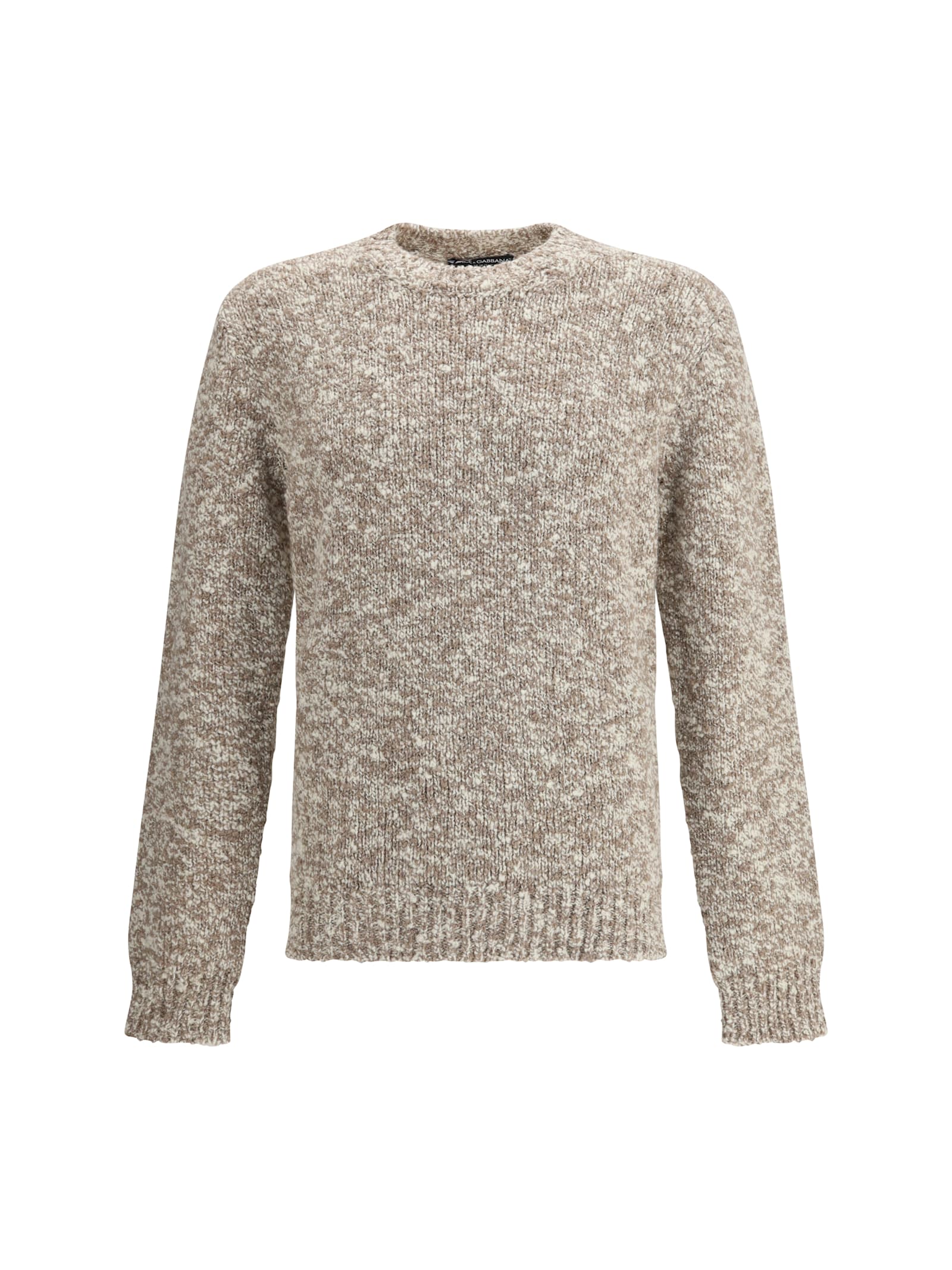 Dolce & Gabbana Fine-gauge Wool Crew Neck Pullover In Neutral