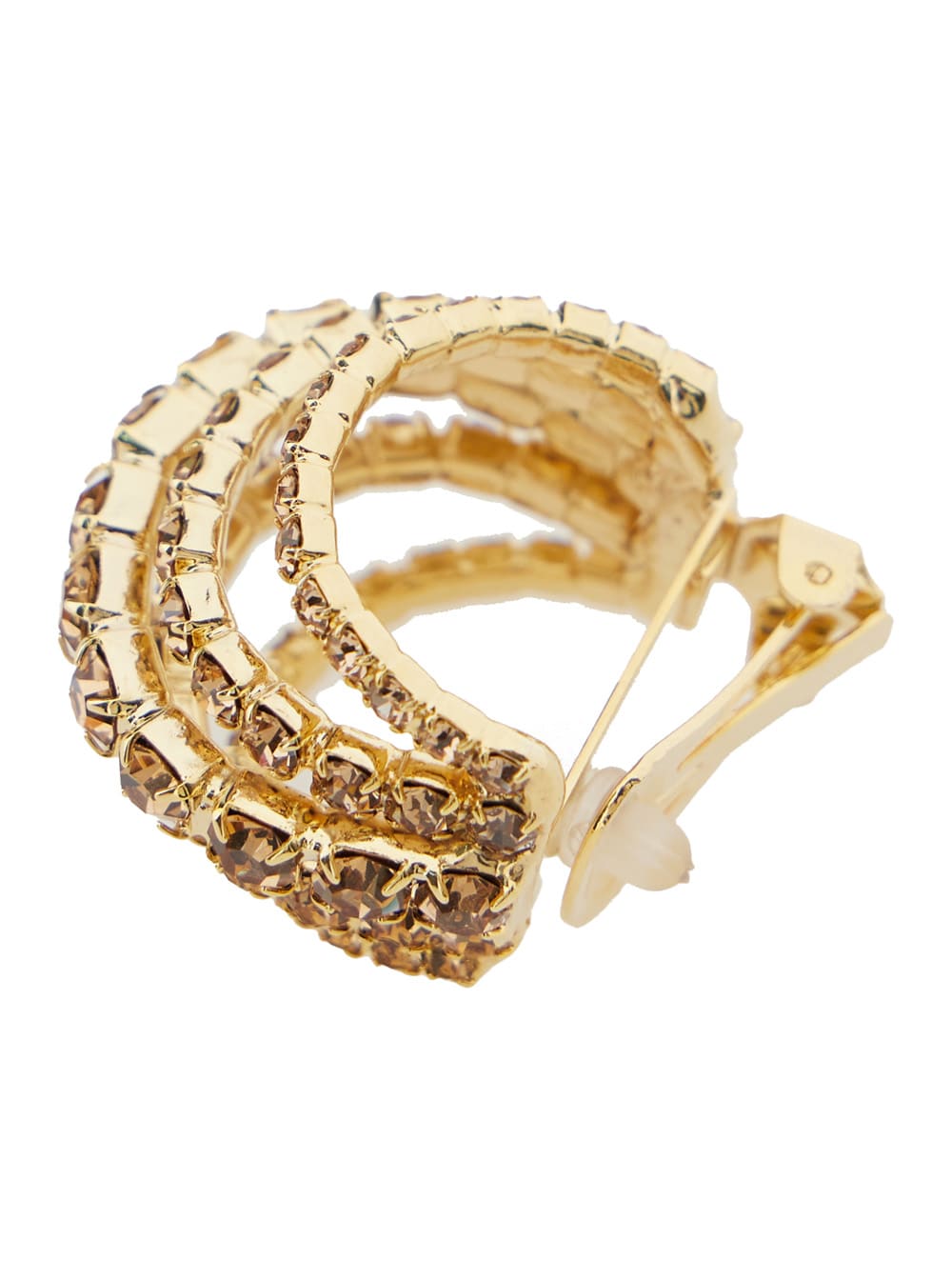 Silvia Gnecchi Shells Metallic Earings With Rear Closure In Gold Pleated Brass Woman In Gold