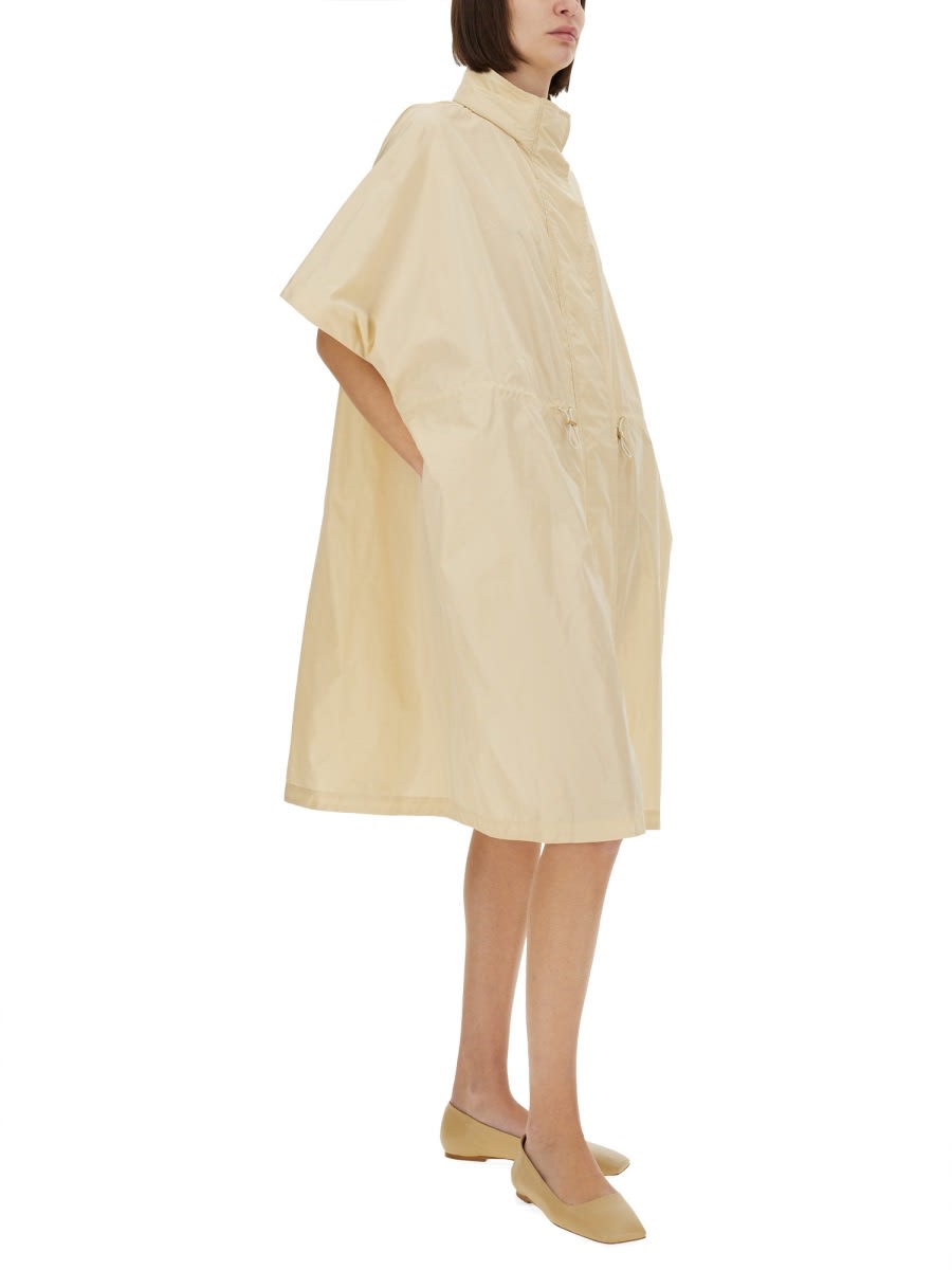 Fabiana Filippi Flowing Mohair Cape With Subtle Shimmering Details In Ivory