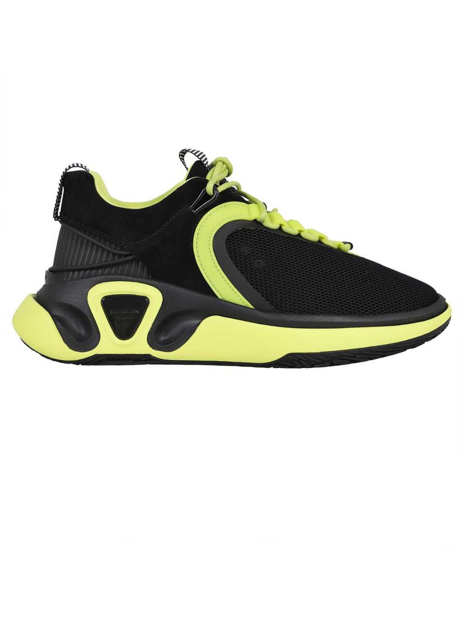 Balmain Black And Fluo Green B Runner Sneaker