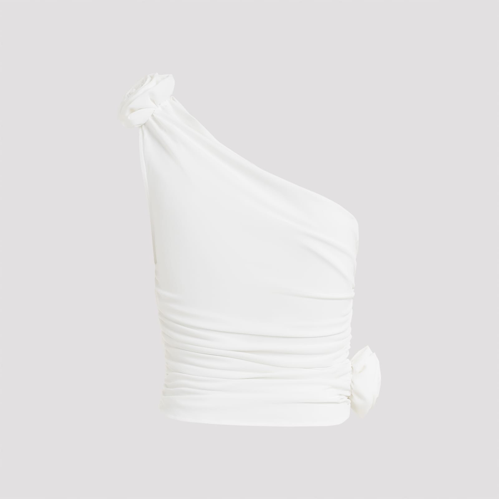 Magda Butrym One-shoulder Jersey Top In Cream