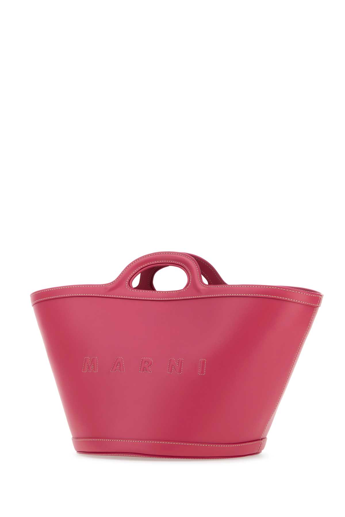 Marni Dark Pink Leather Small Tropicalia Handbag In Lightorchid