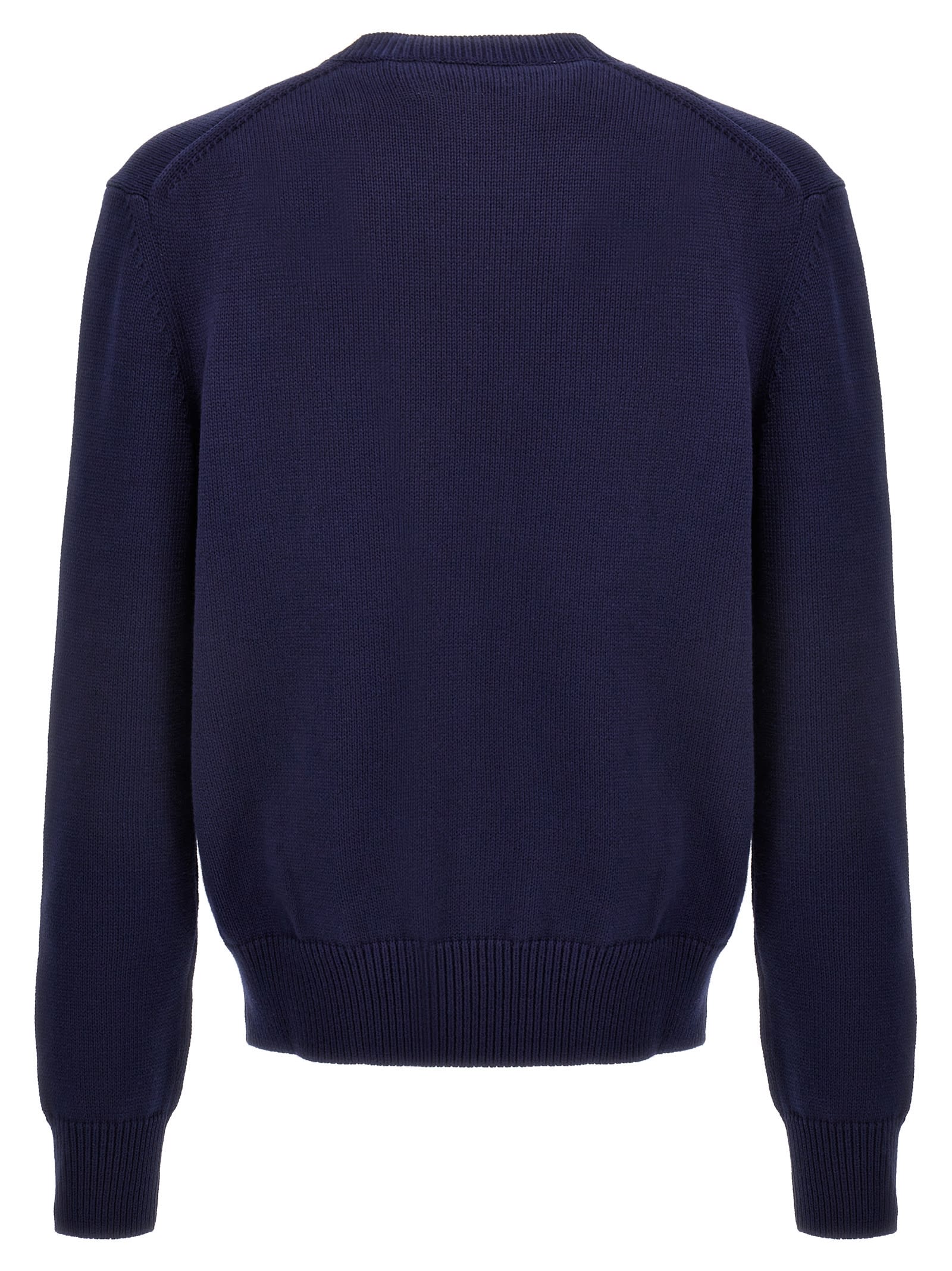 Shop Alexander Mcqueen Logo Embroidered Sweater In Blue