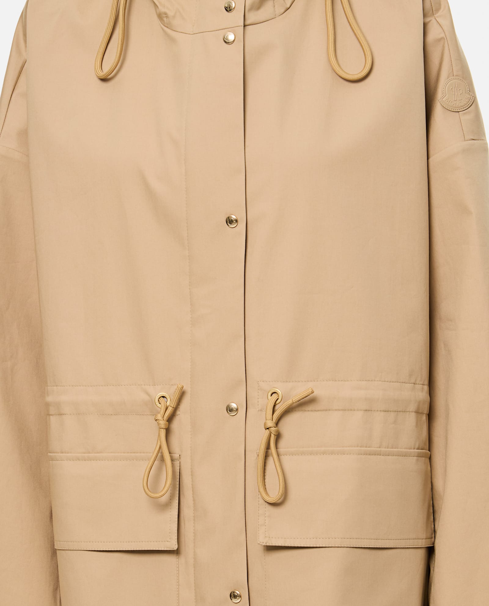 Moncler Gaillon Hooded Parka In Cotton In Nude