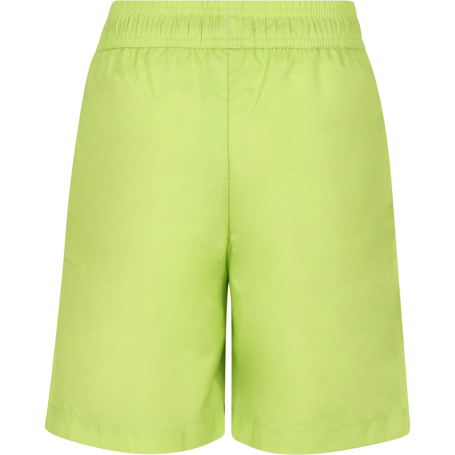 Shop Moschino Yellow Swim Shorts For Boy With Logo