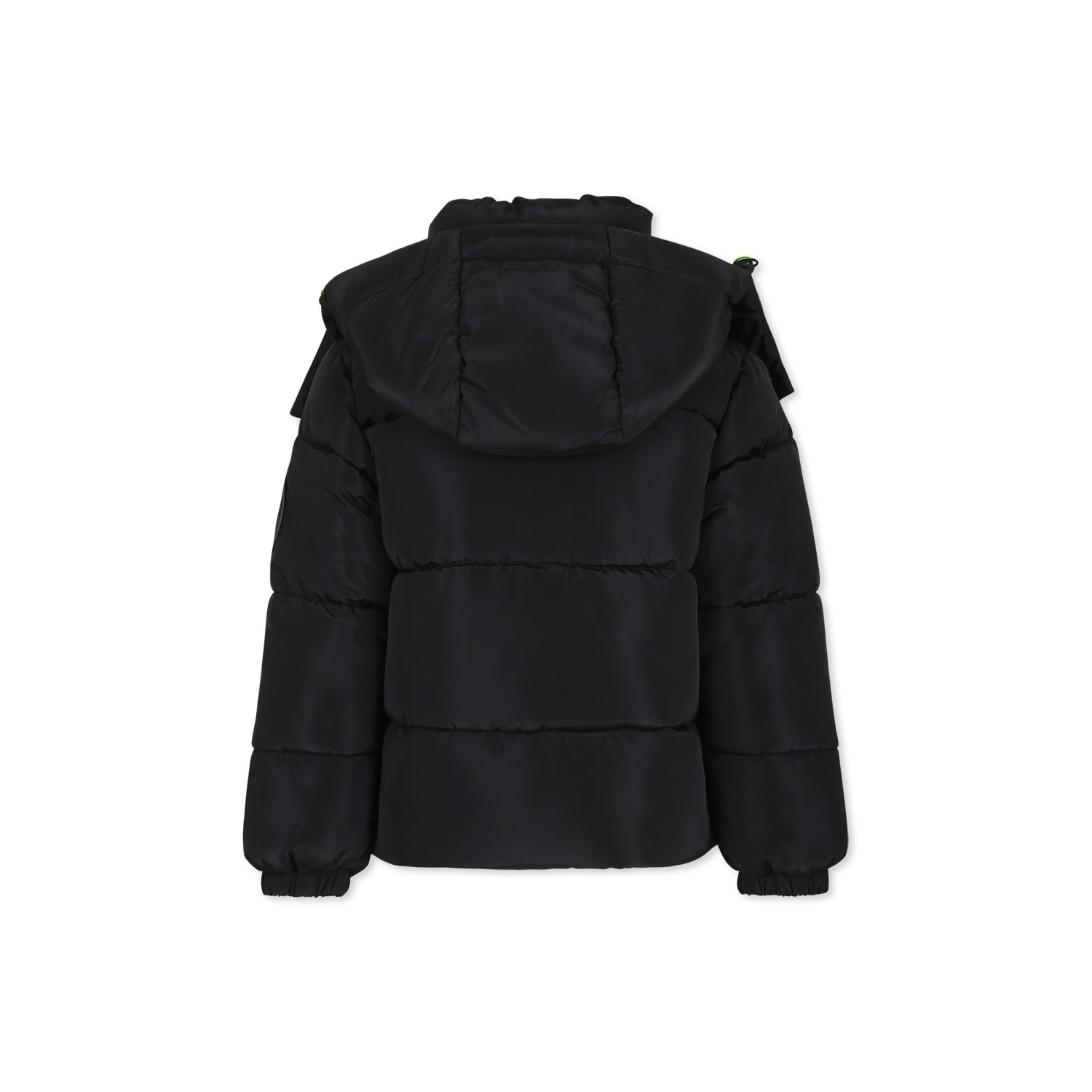 Barrow Black Down Jacket For Kids With Smiley In Black