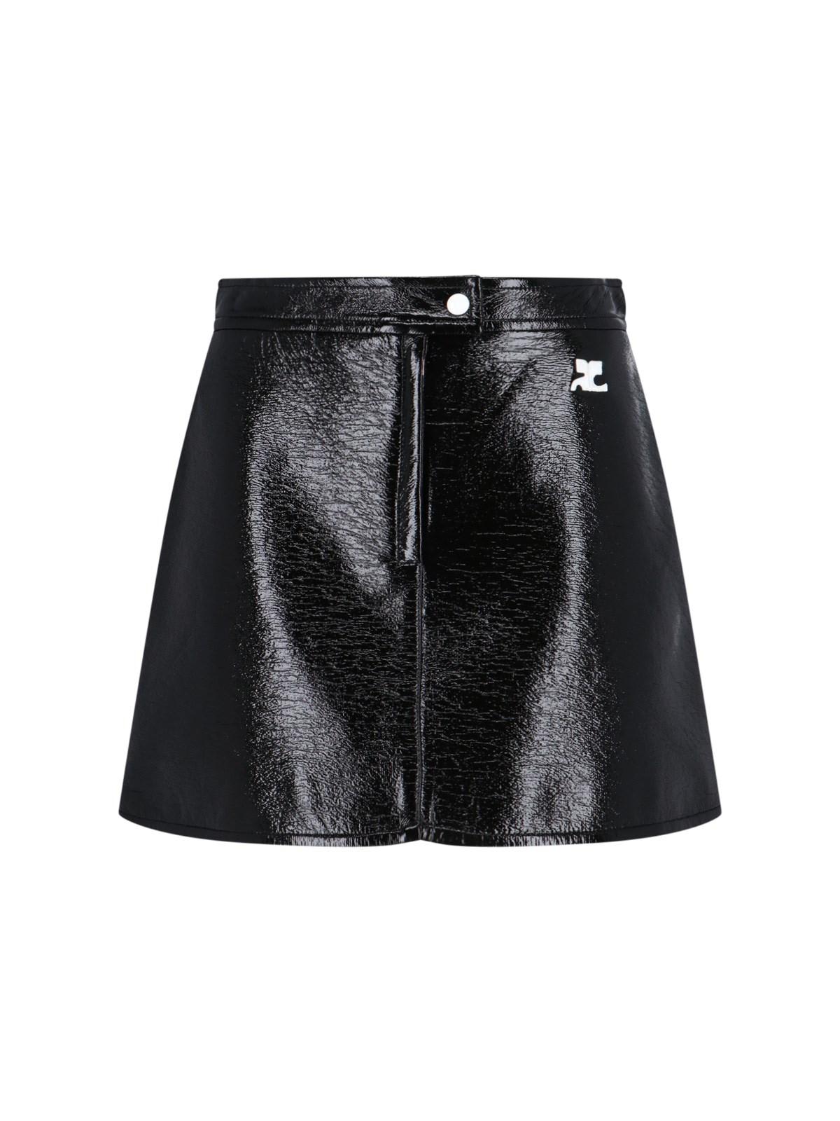 Heritage Vinyl A-line Mini Skirt